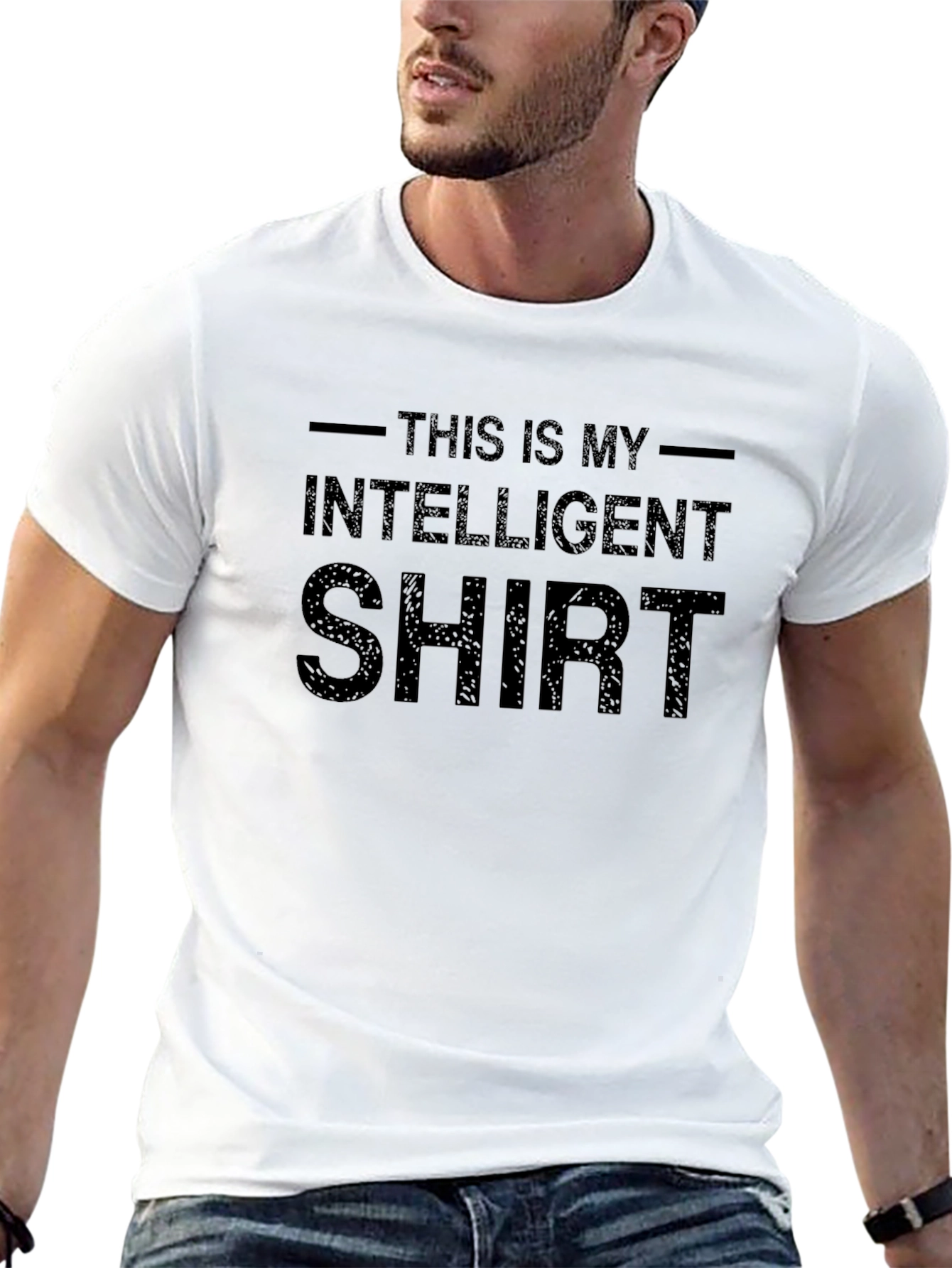 Black Intelligent Shirt Graphic Tee - Men's Black T-Shirt view 13