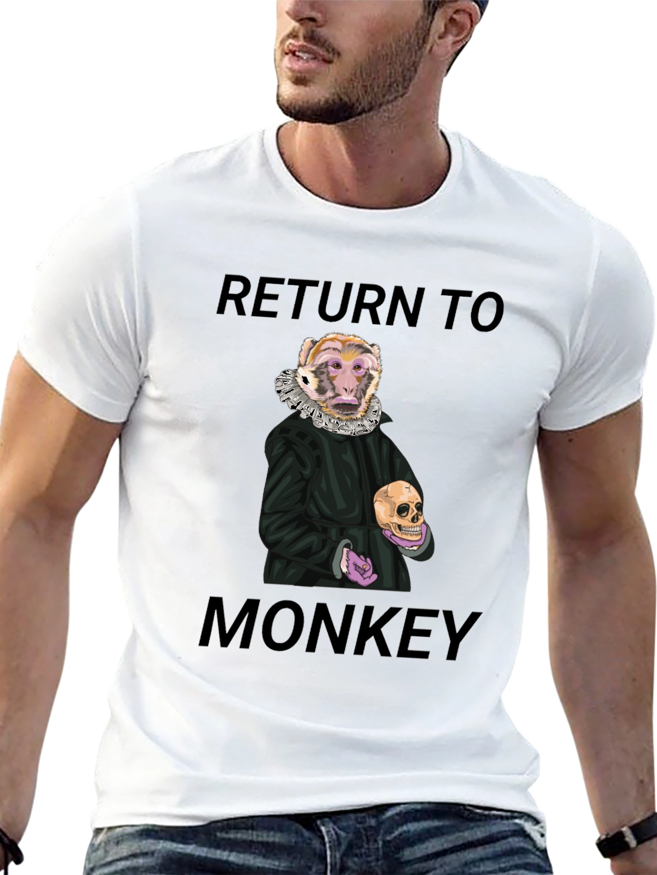 Black Return to Monkey Graphic T-Shirt - Black view 13