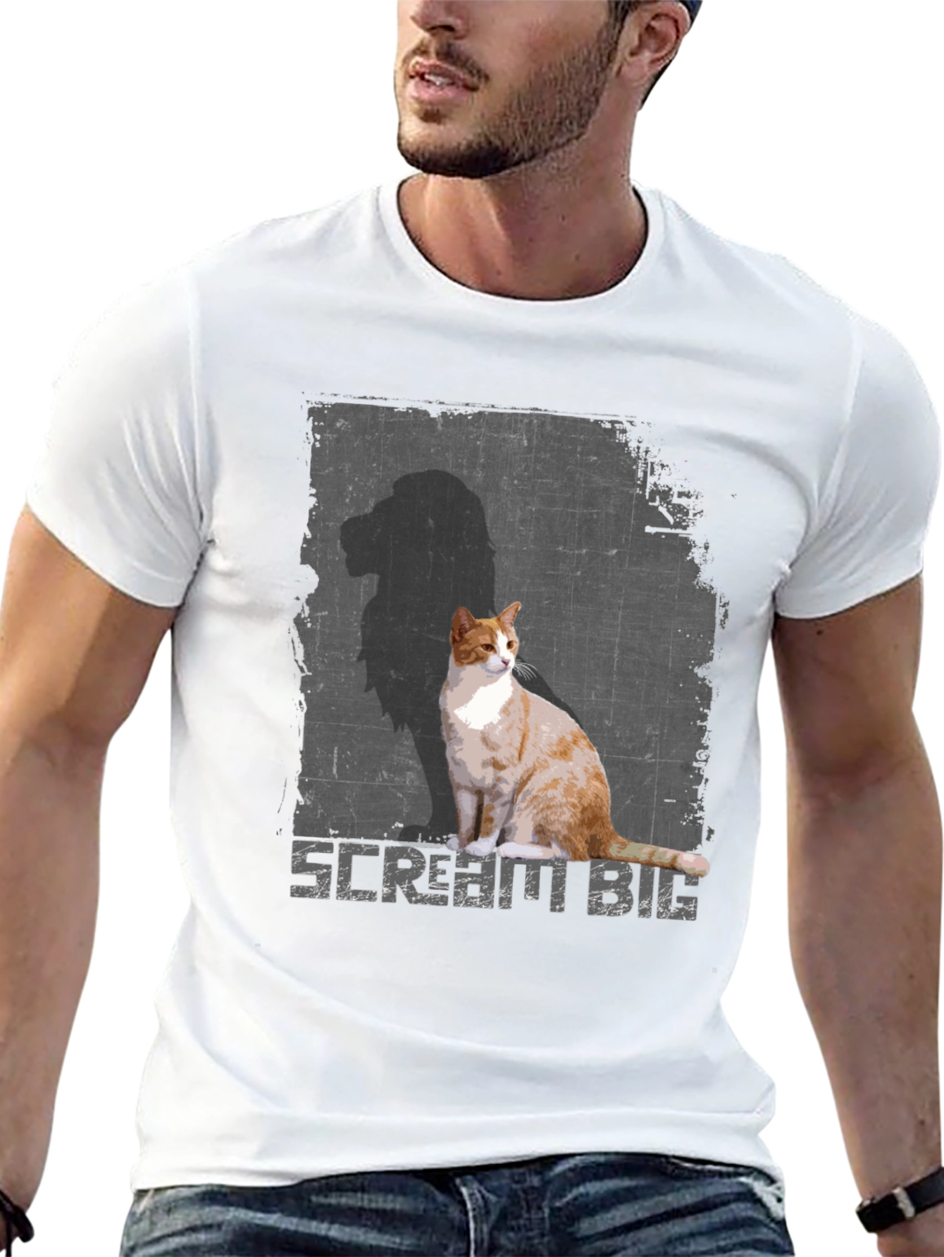 Black Scream Big Cat T-Shirt - Stylish Graphic Tee view 13