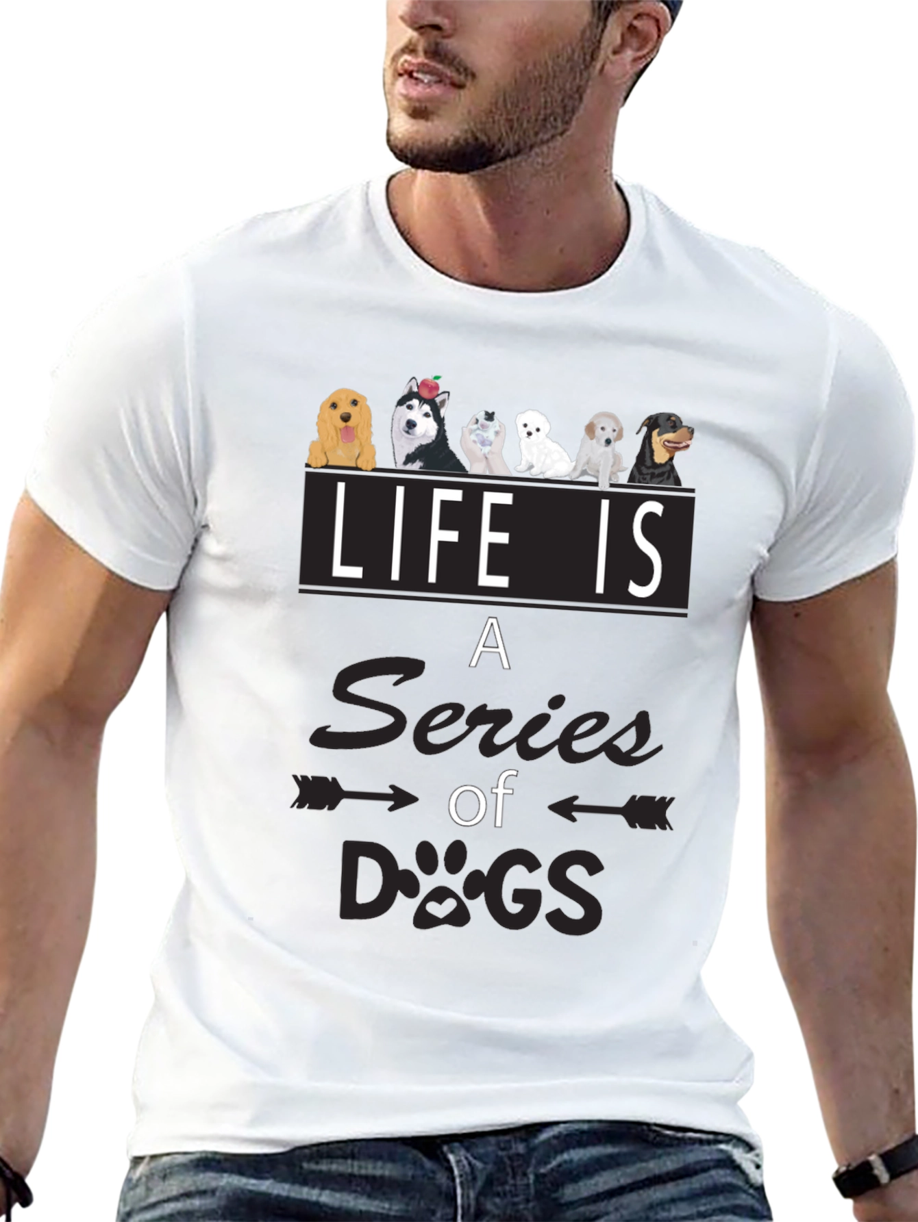 Life is a Series of Dogs Graphic T-Shirt - 13