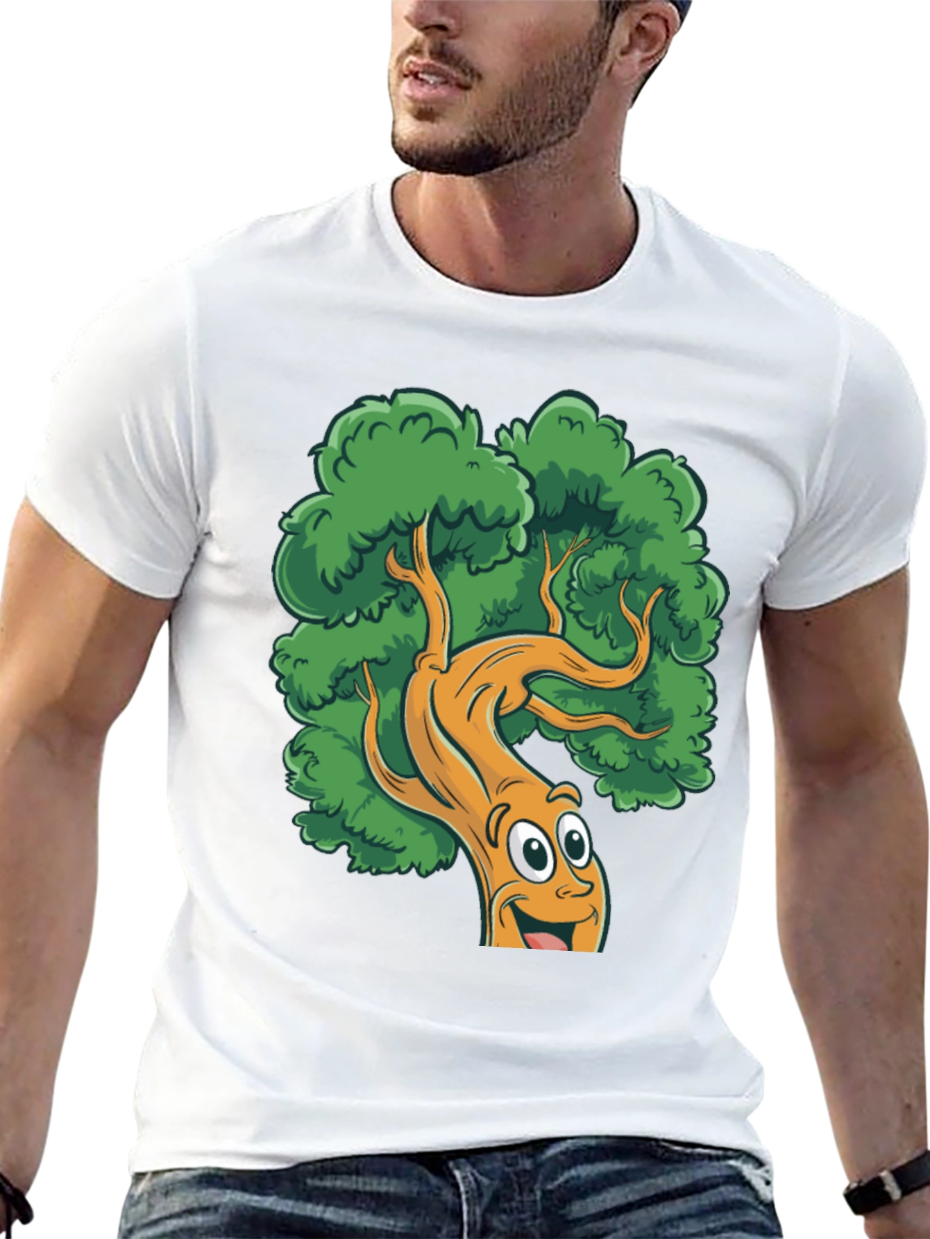 Black Cartoon Tree Black T-Shirt view 13