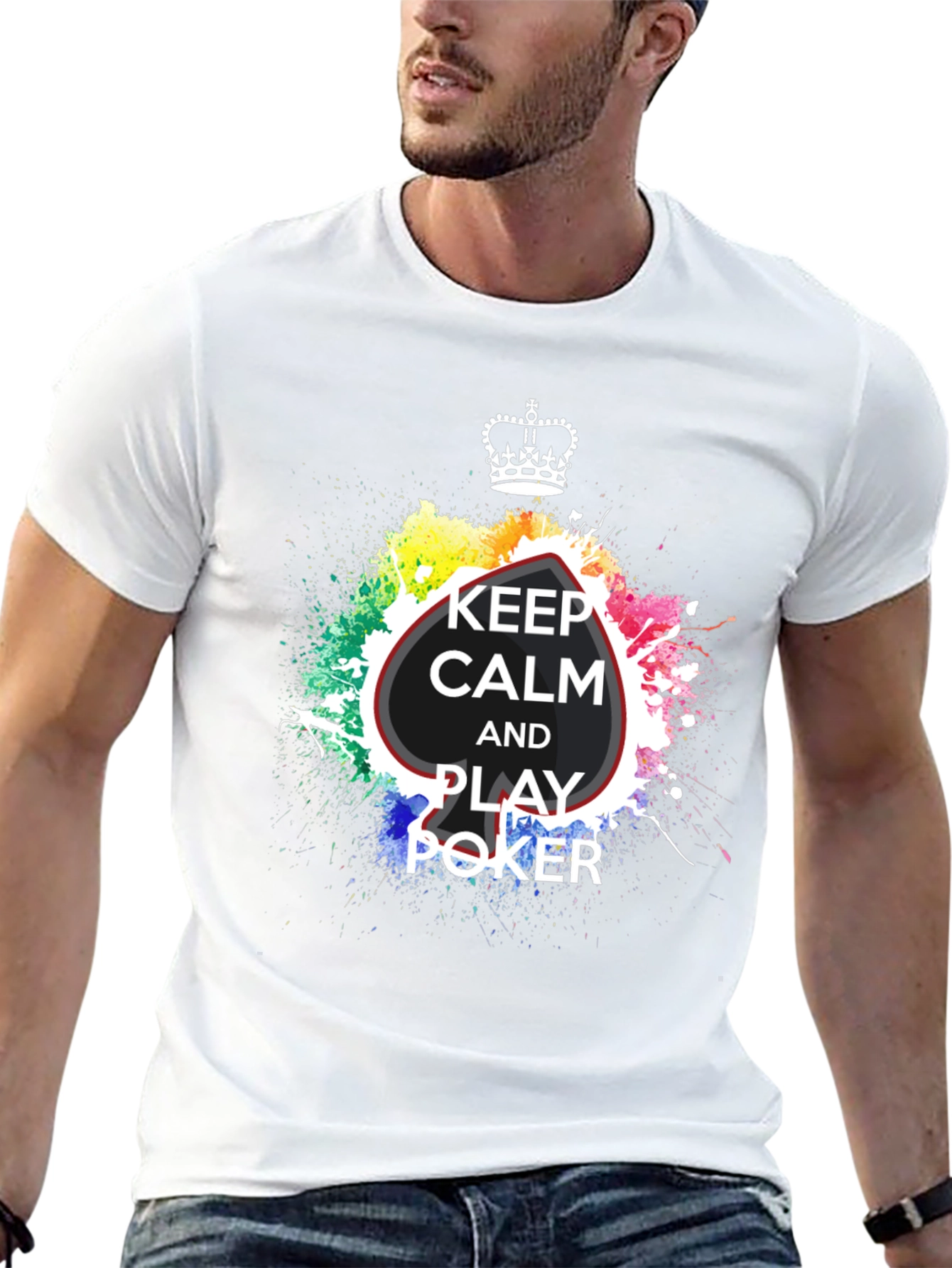 Black Keep Calm and Play Poker Black T-Shirt view 13