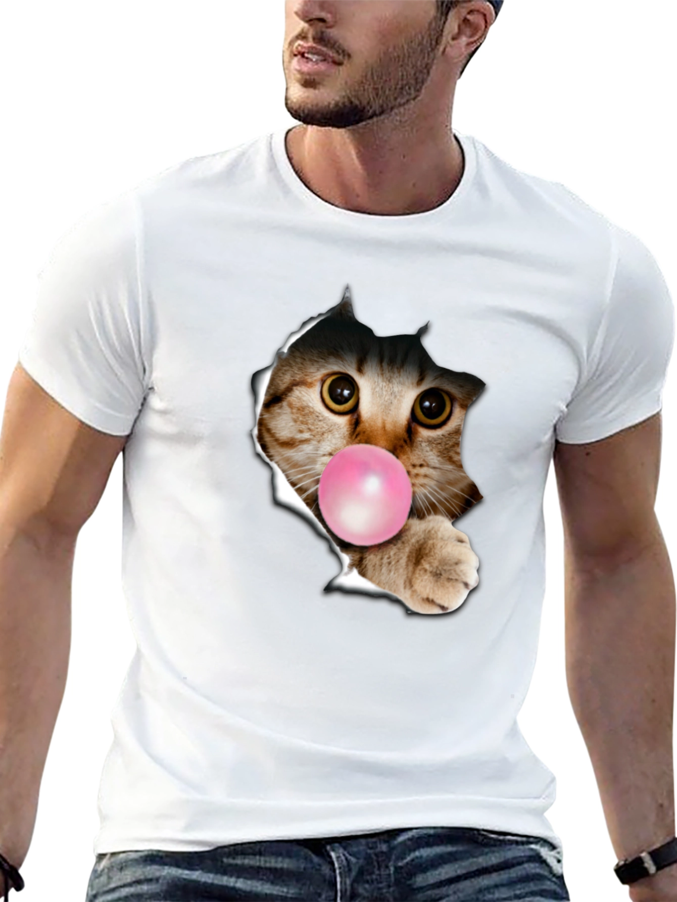Black Cat Bubble Gum T-Shirt view 13