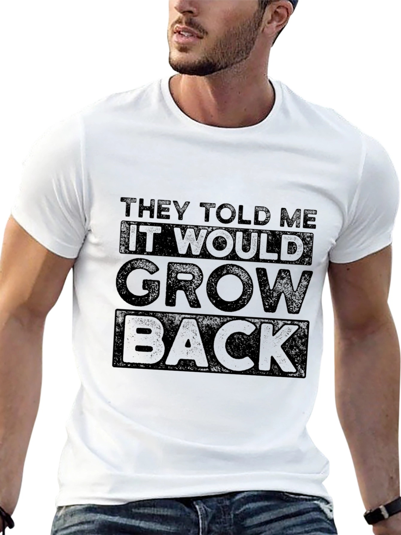 Black They Told Me It Would Grow Back Graphic Tee view 13