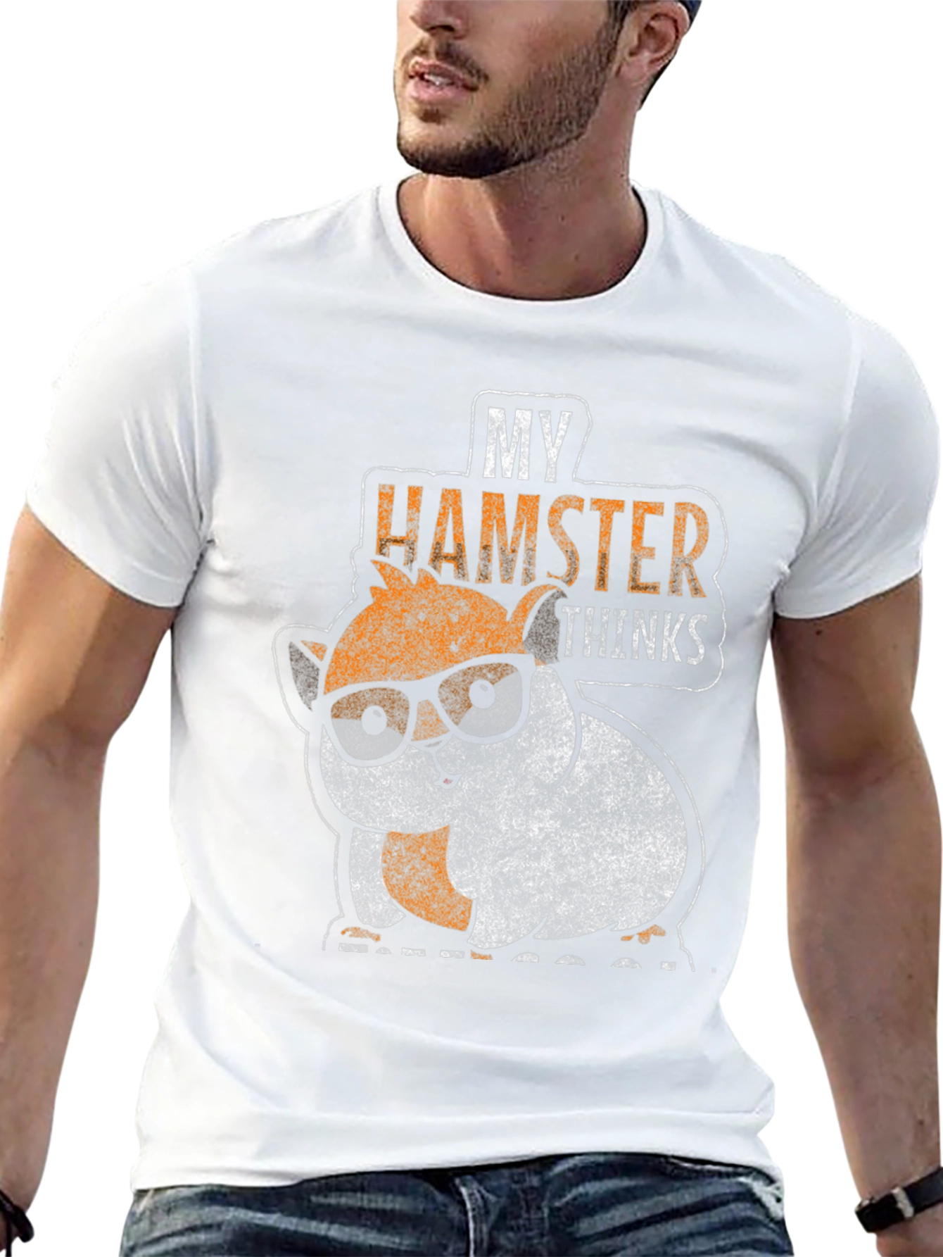 Black My Hamster Thinks Graphic Tee view 13