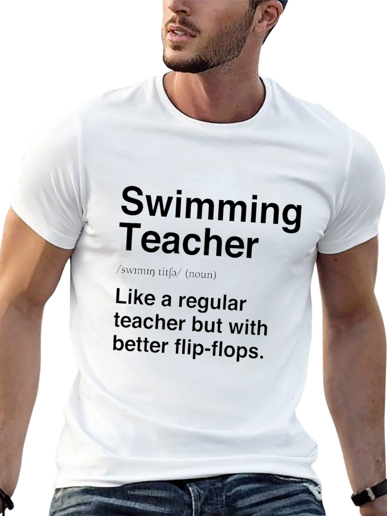 Black Swimming Teacher Novelty T-Shirt view 13