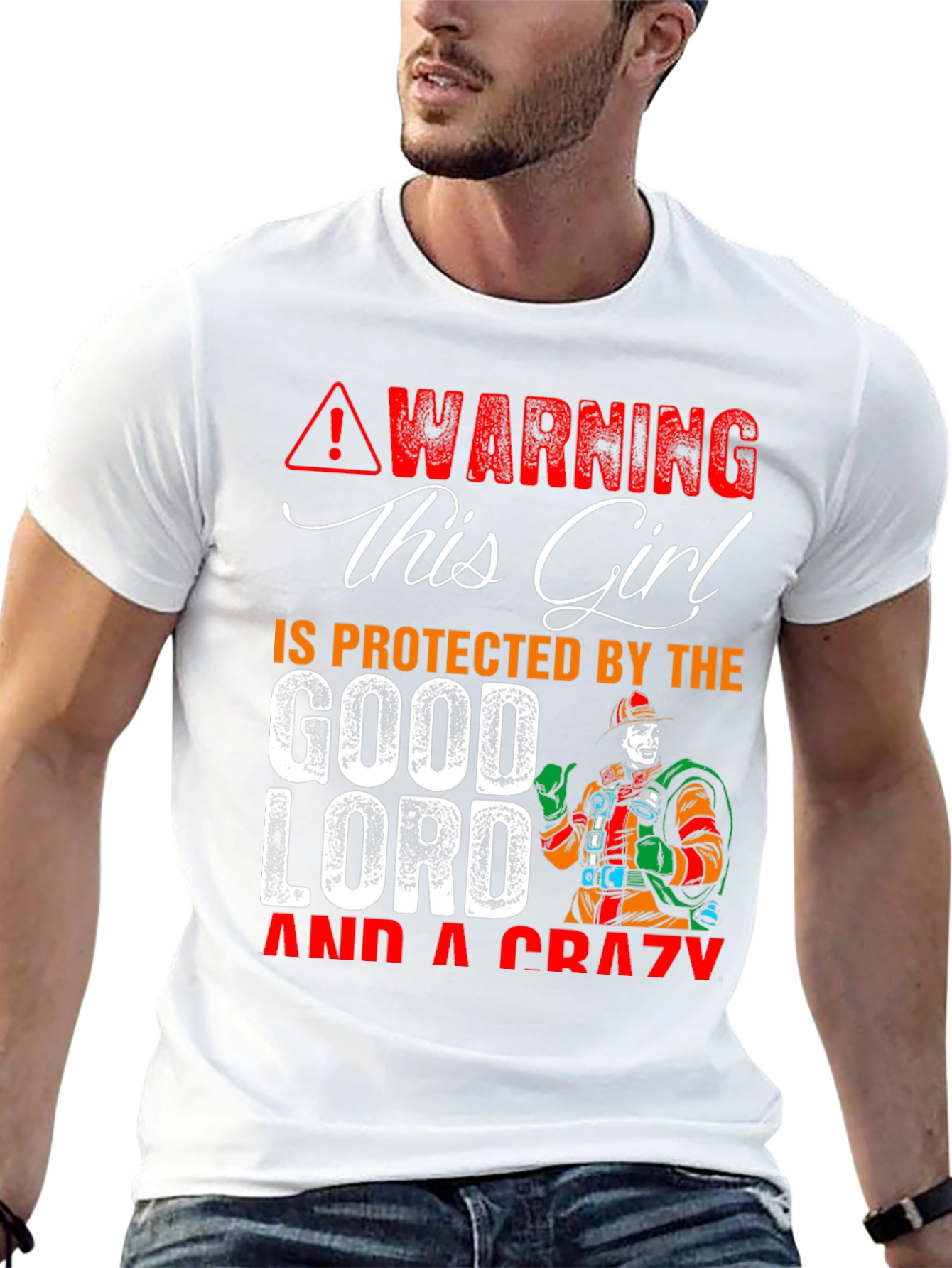 Warning This Girl is Protected Graphic T-Shirt - 13