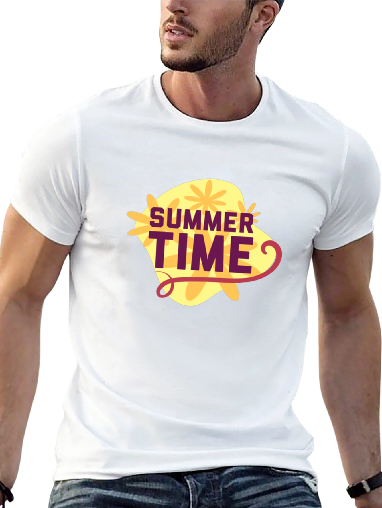 Black Summer Time Graphic Tee - Black Casual T-Shirt view 13