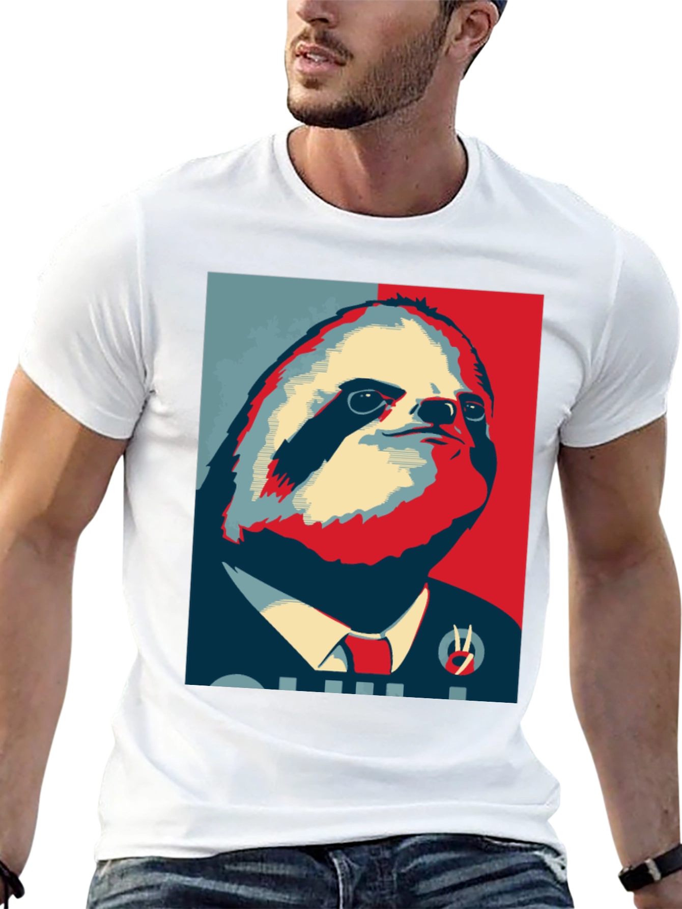 Black Sloth Hope T-Shirt - Funny Political Animal Tee view 13