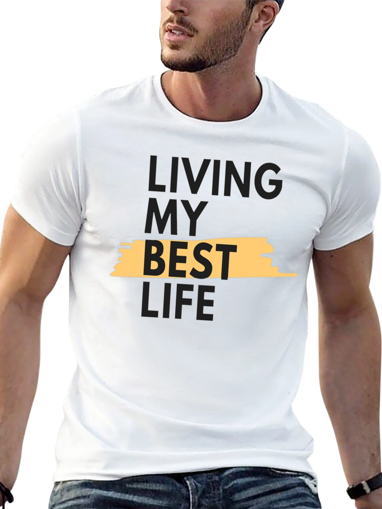 Black Living My Best Life Graphic Tee - Black view 13