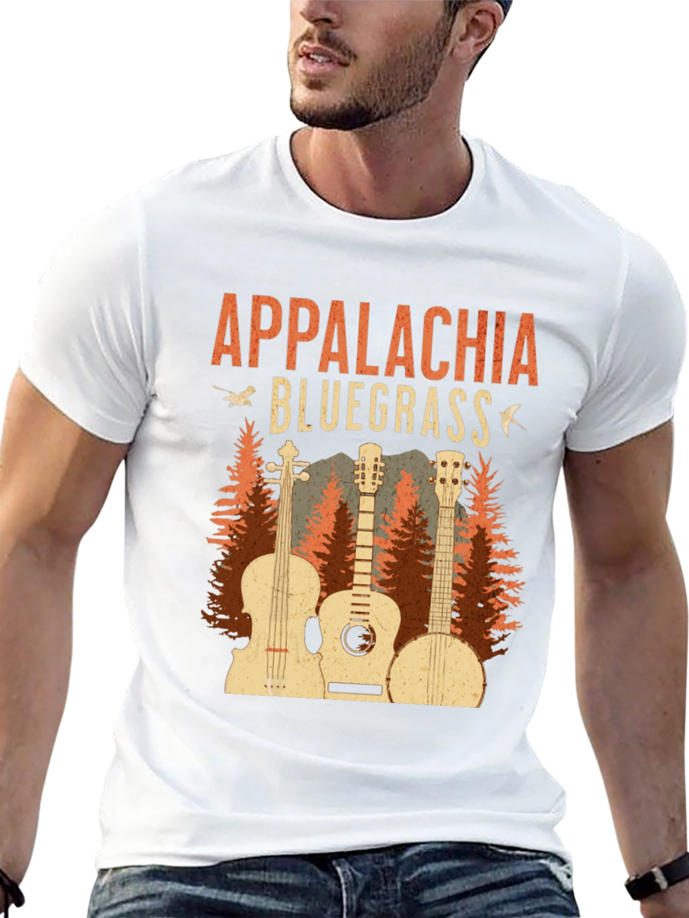 Black Appalachia Bluegrass Music Graphic Tee view 13