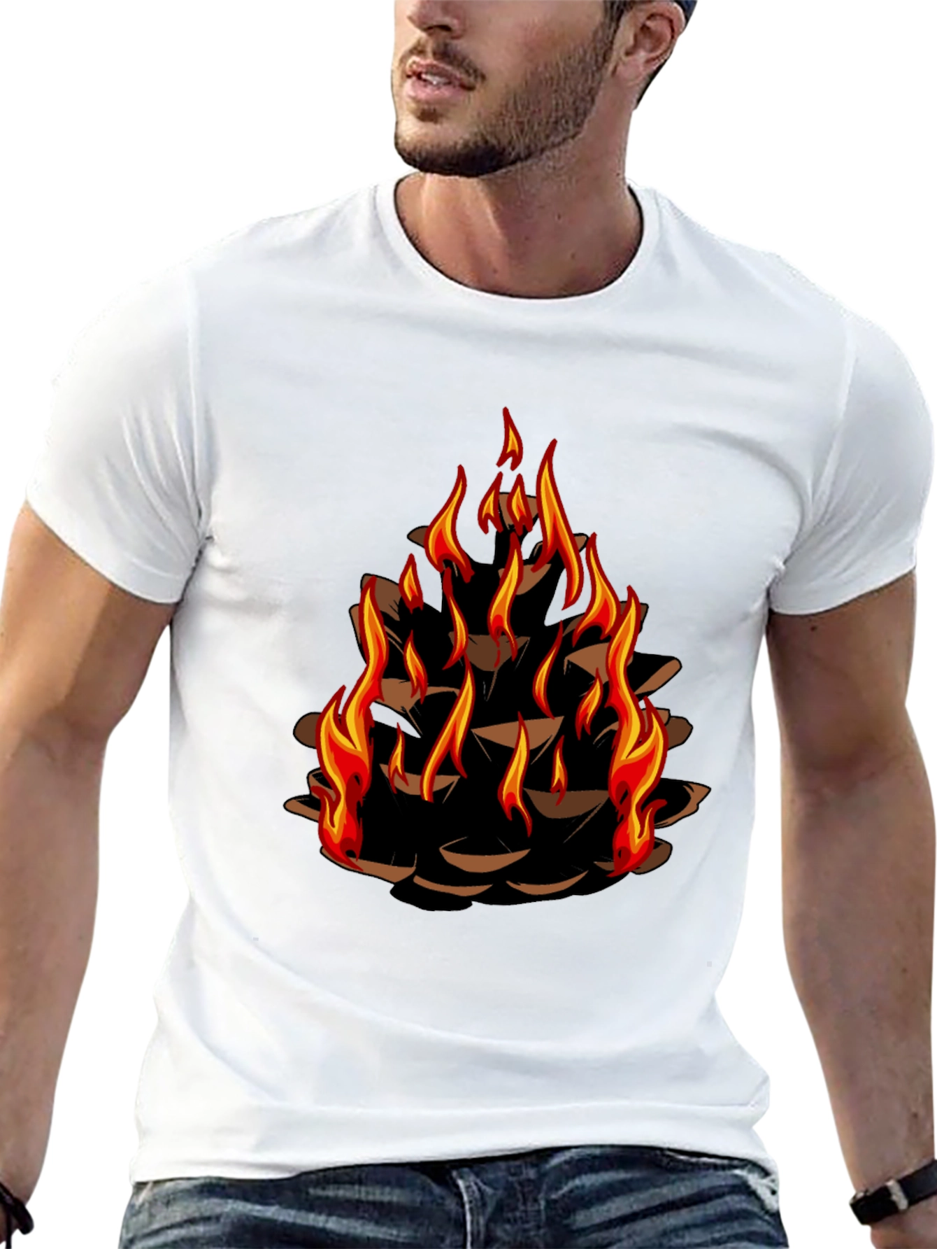 Burning Pinecone Graphic Tee - Black - 13