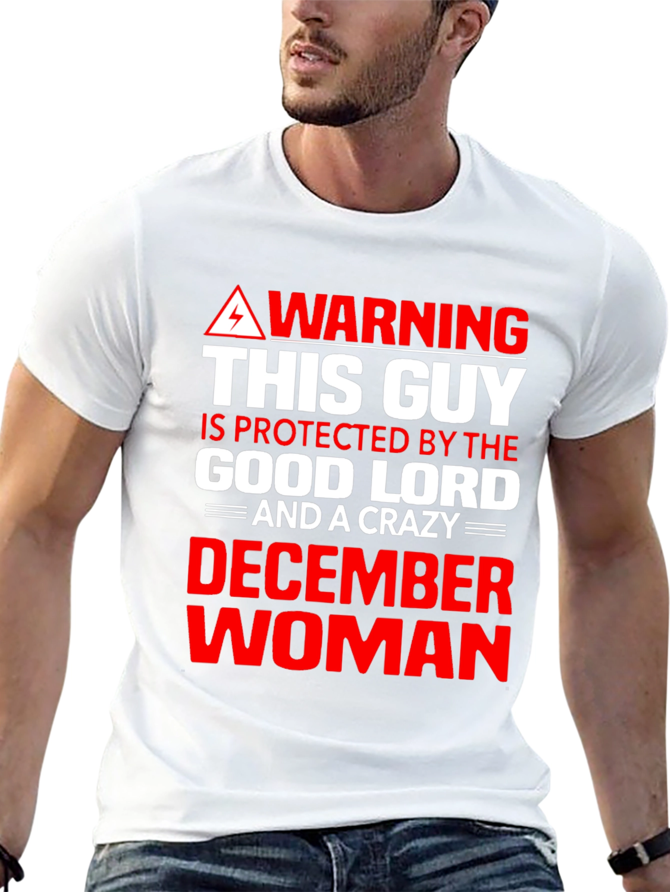 Black Warning: Protected By December Woman Graphic Tee view 13