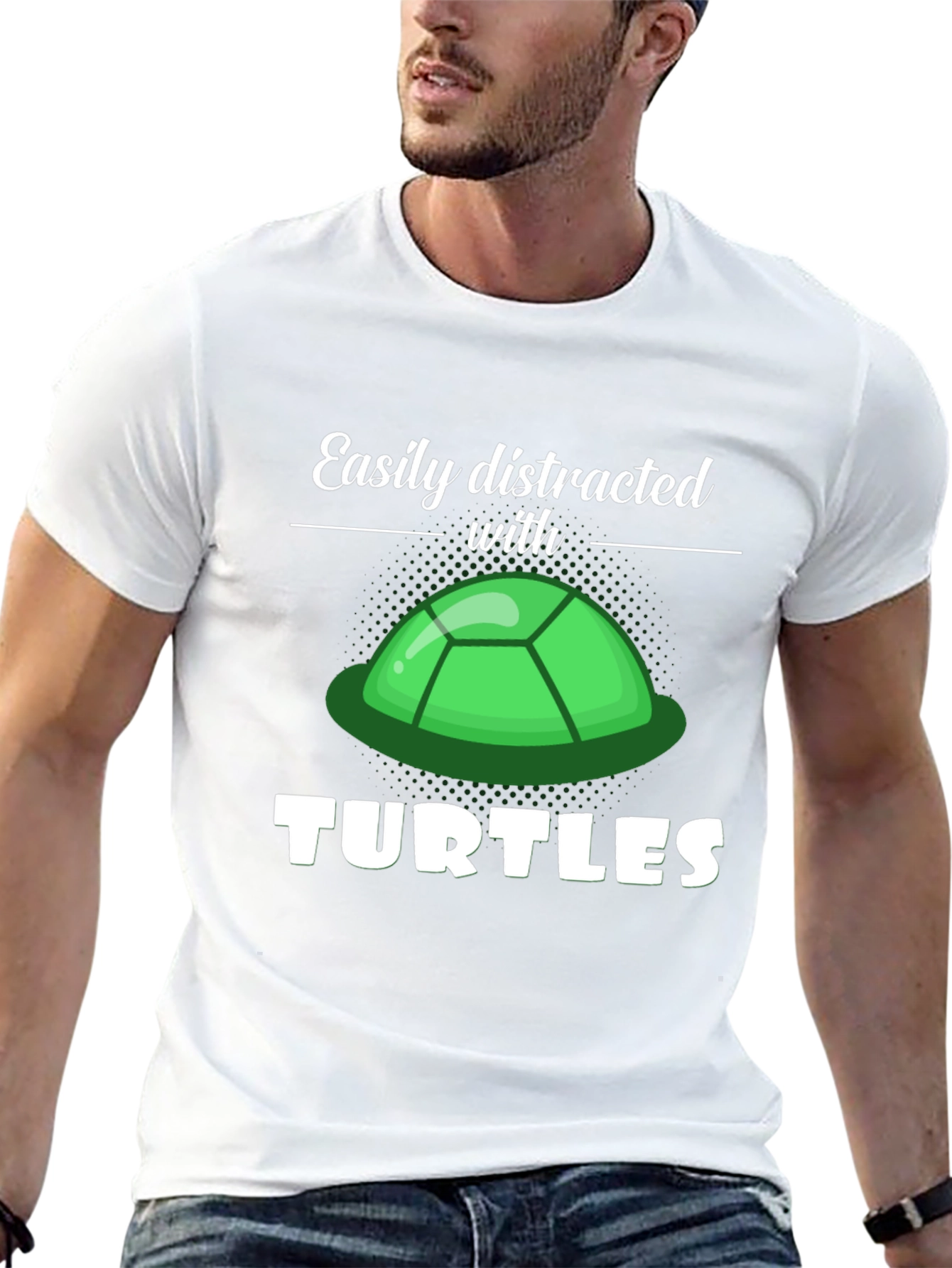 Black Easily Distracted With Turtles Graphic Tee view 13