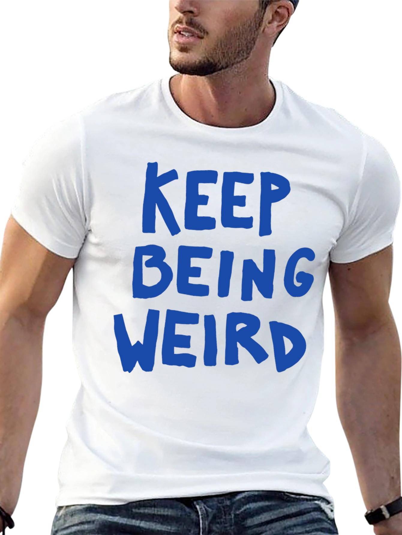 Black Keep Being Weird Graphic Tee - Unisex Casual T-Shirt view 13
