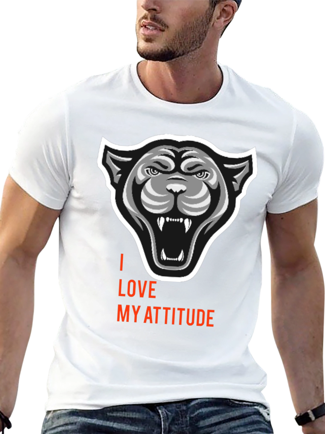 Black I Love My Attitude Black Graphic Tee view 13