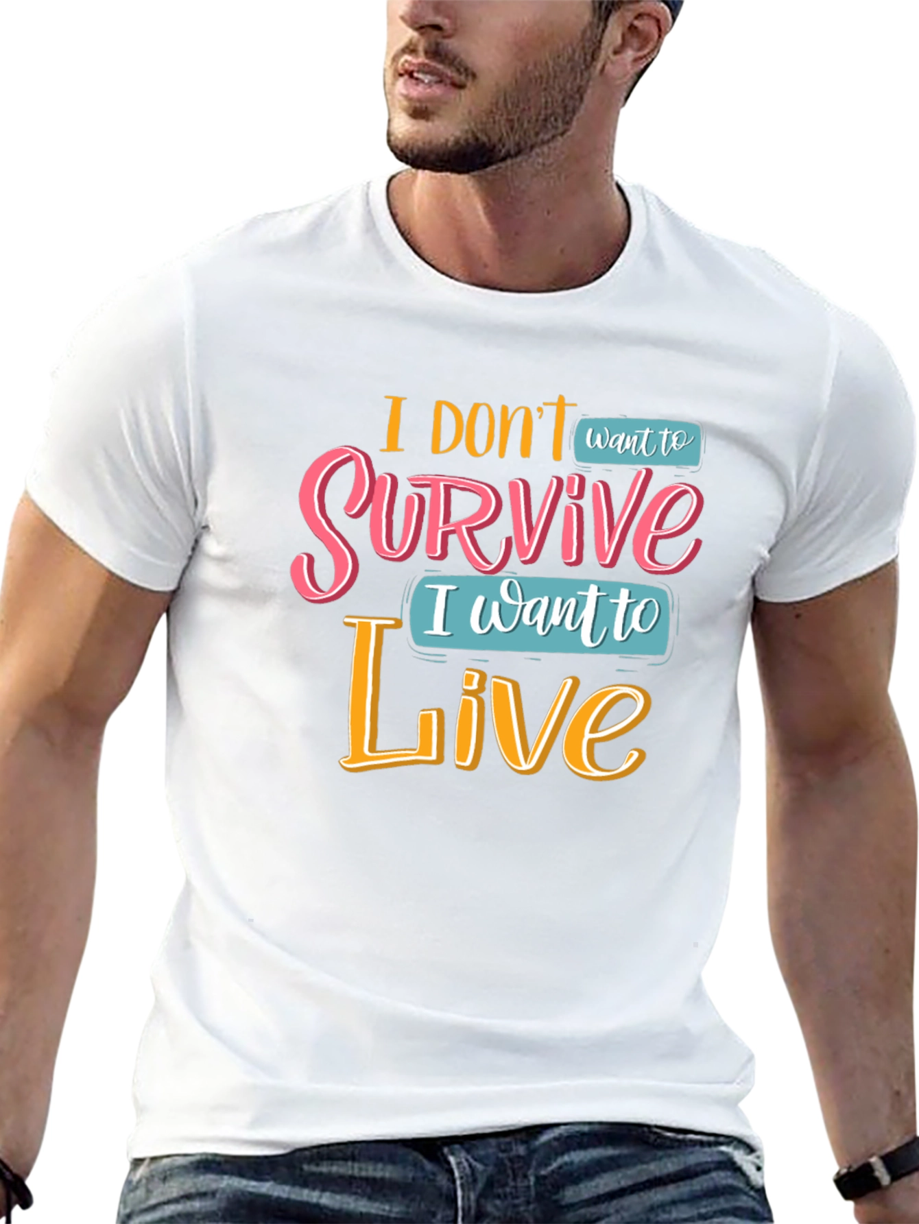 Black I Don't Want To Survive T-Shirt view 13