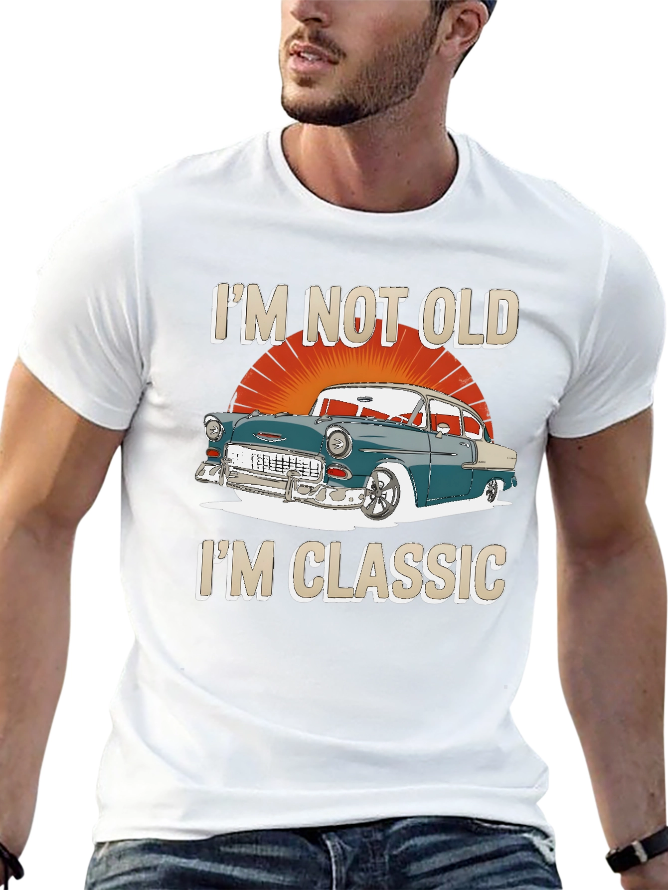 Black Classic Car Graphic T-Shirt - I'm Not Old, I'm Classic view 13