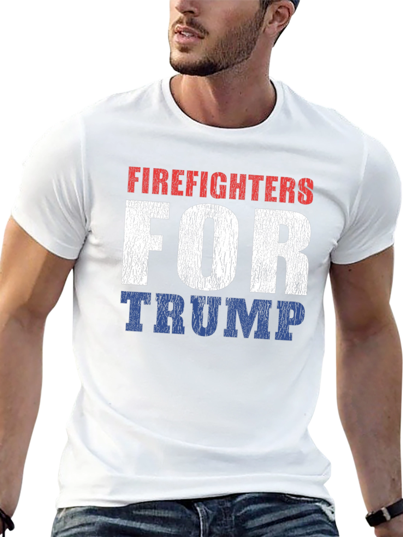 Black Firefighters for Trump Patriotic T-Shirt view 13