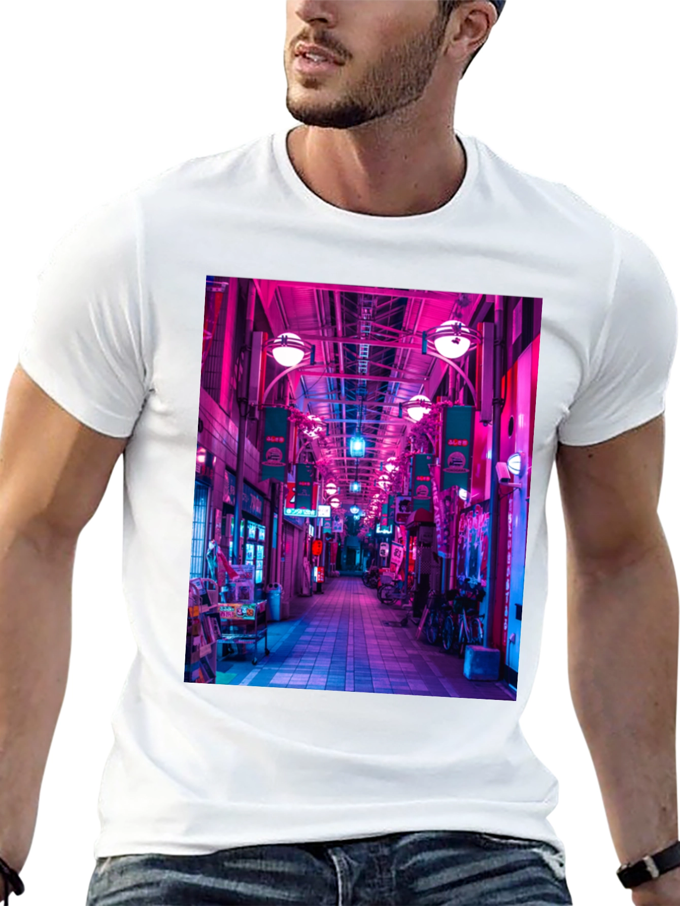 Black Neon Tokyo Streetwear T-Shirt view 13