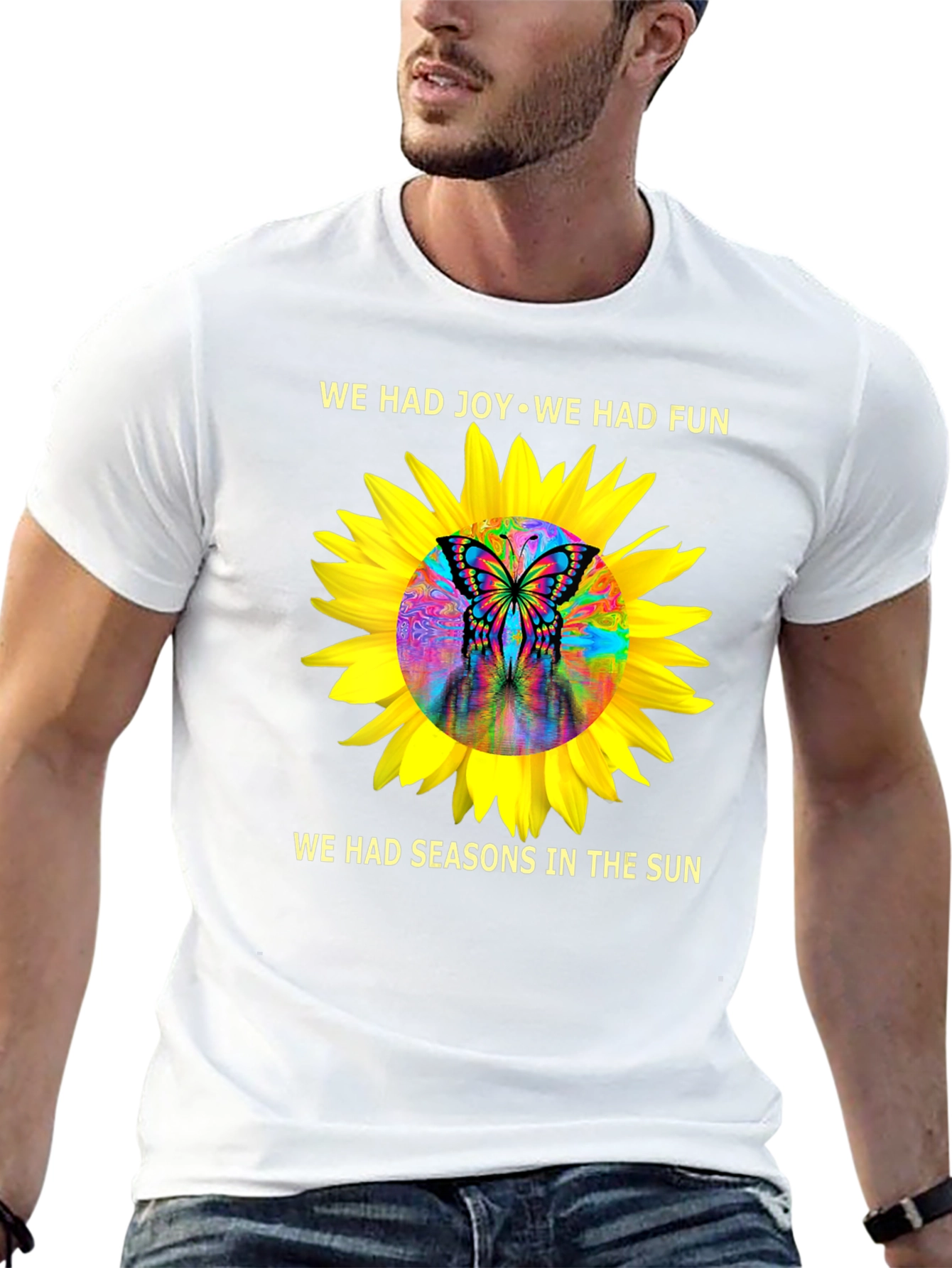 Black Joy & Fun Sunflower Butterfly Graphic Tee view 13