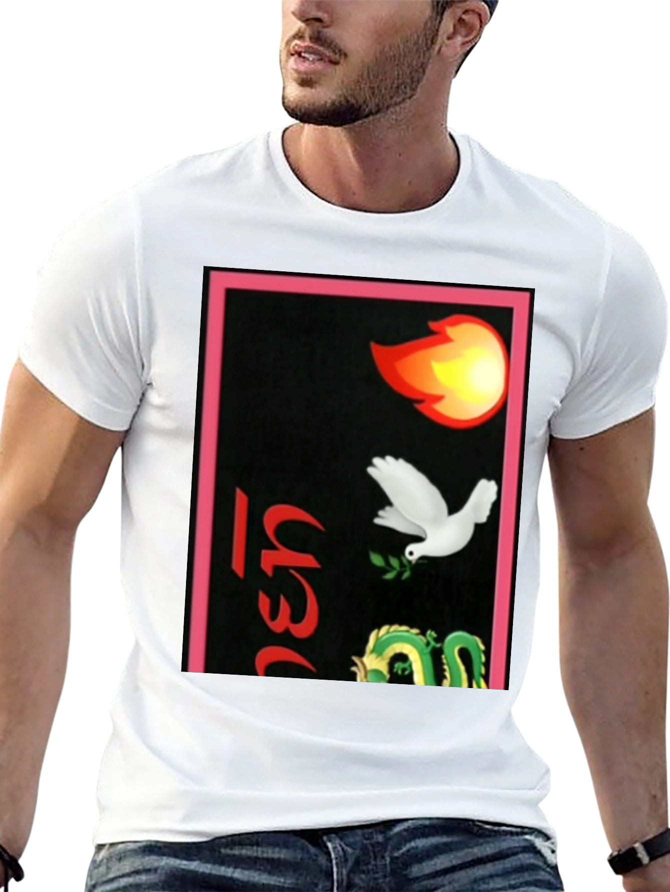 Black Graphic Print Men's Black Tee view 13