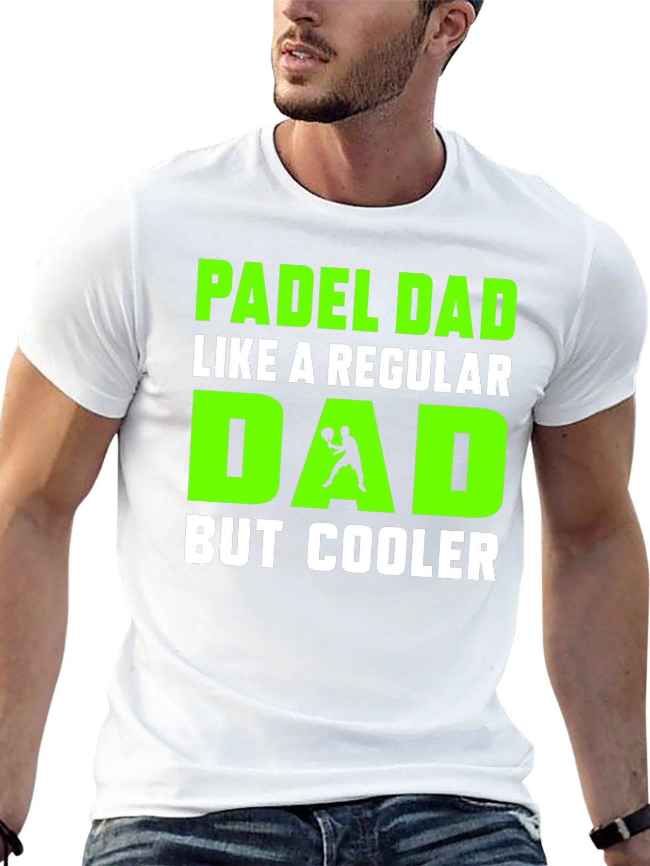 Black Padel Dad T-Shirt - Cooler Than Regular Dads! view 13