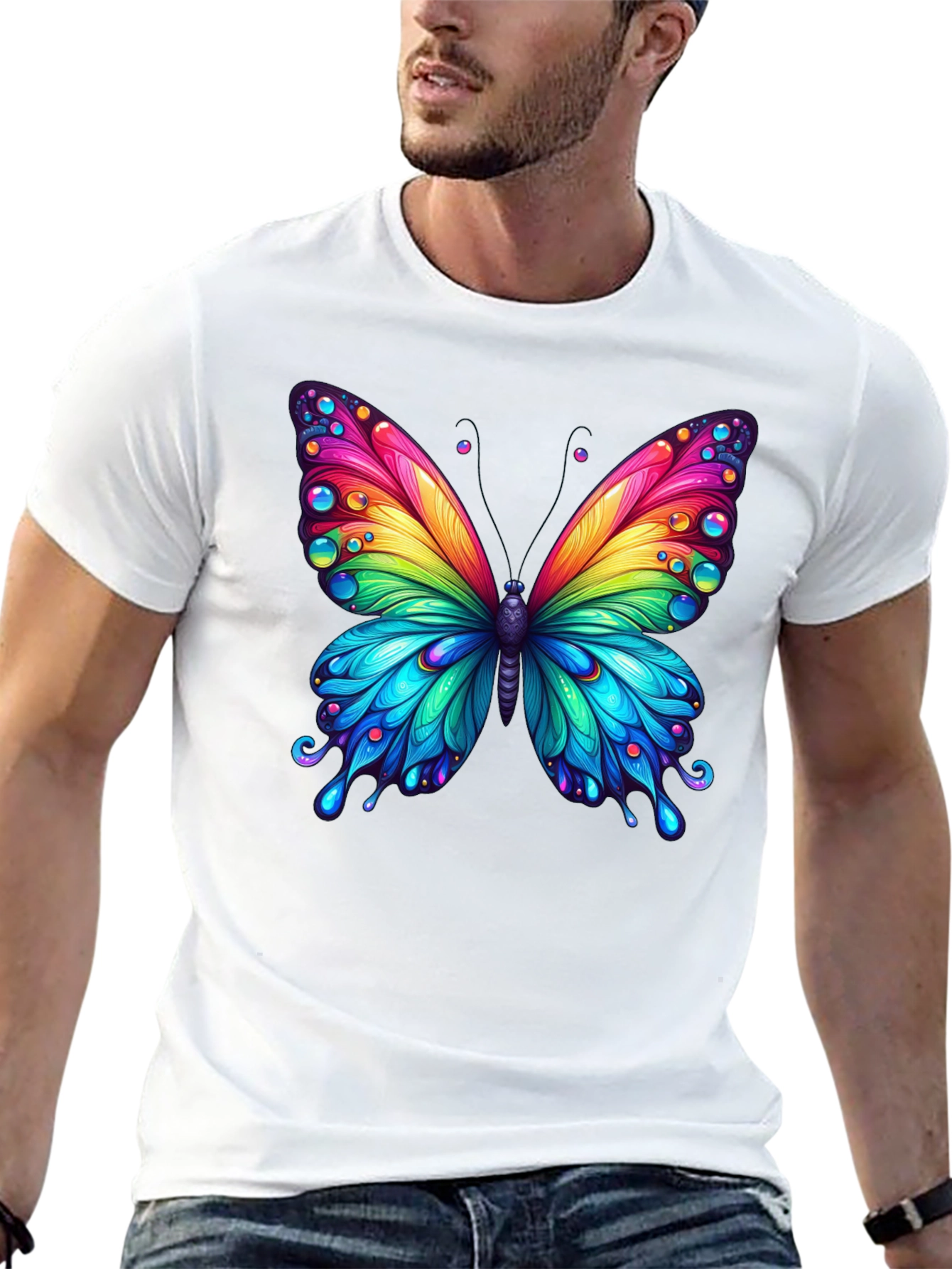 Black Rainbow Butterfly Graphic Tee view 13
