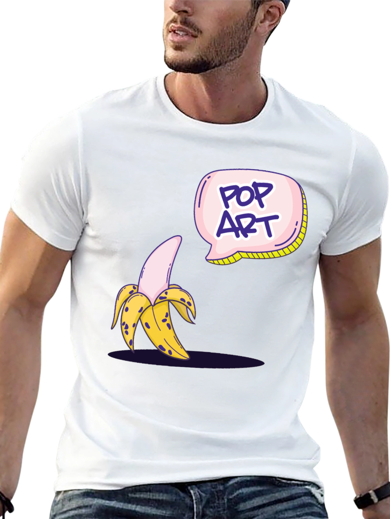 Black Pop Art Banana Graphic T-Shirt view 13
