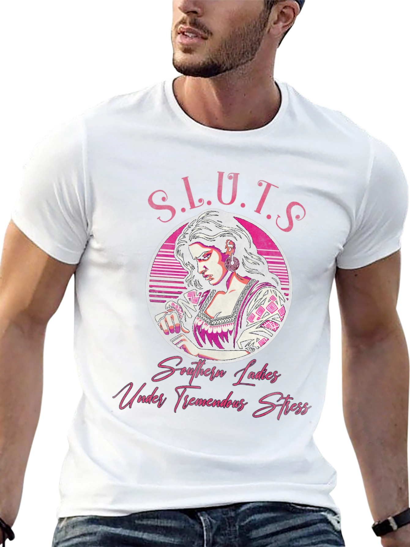 Black S.L.U.T.S T-Shirt - Southern Ladies Under Tremendous Stress view 13