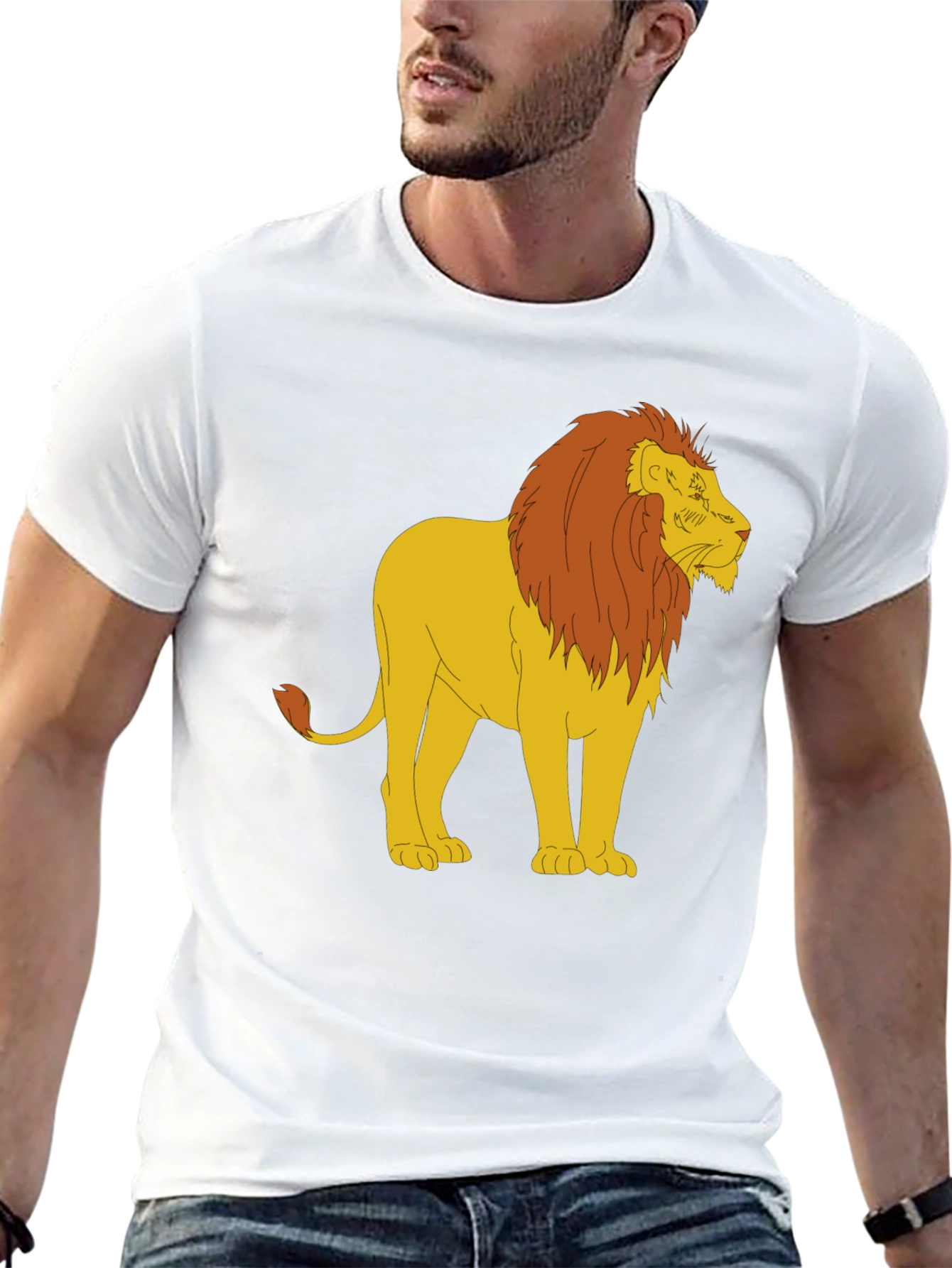 Black Lion Graphic Tee - Black Cotton Blend T-Shirt view 13