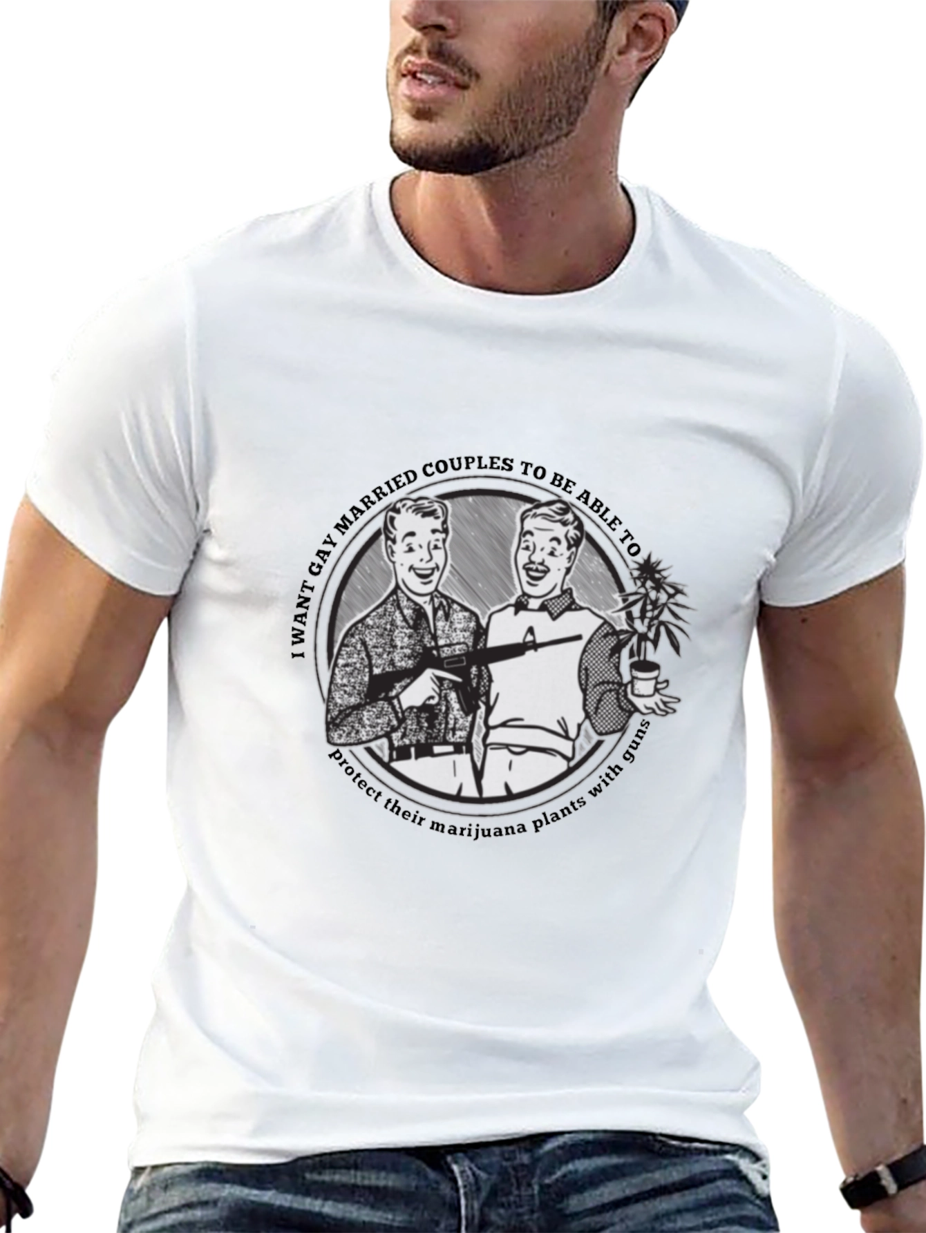 Black Gay Marriage & Marijuana T-Shirt view 13