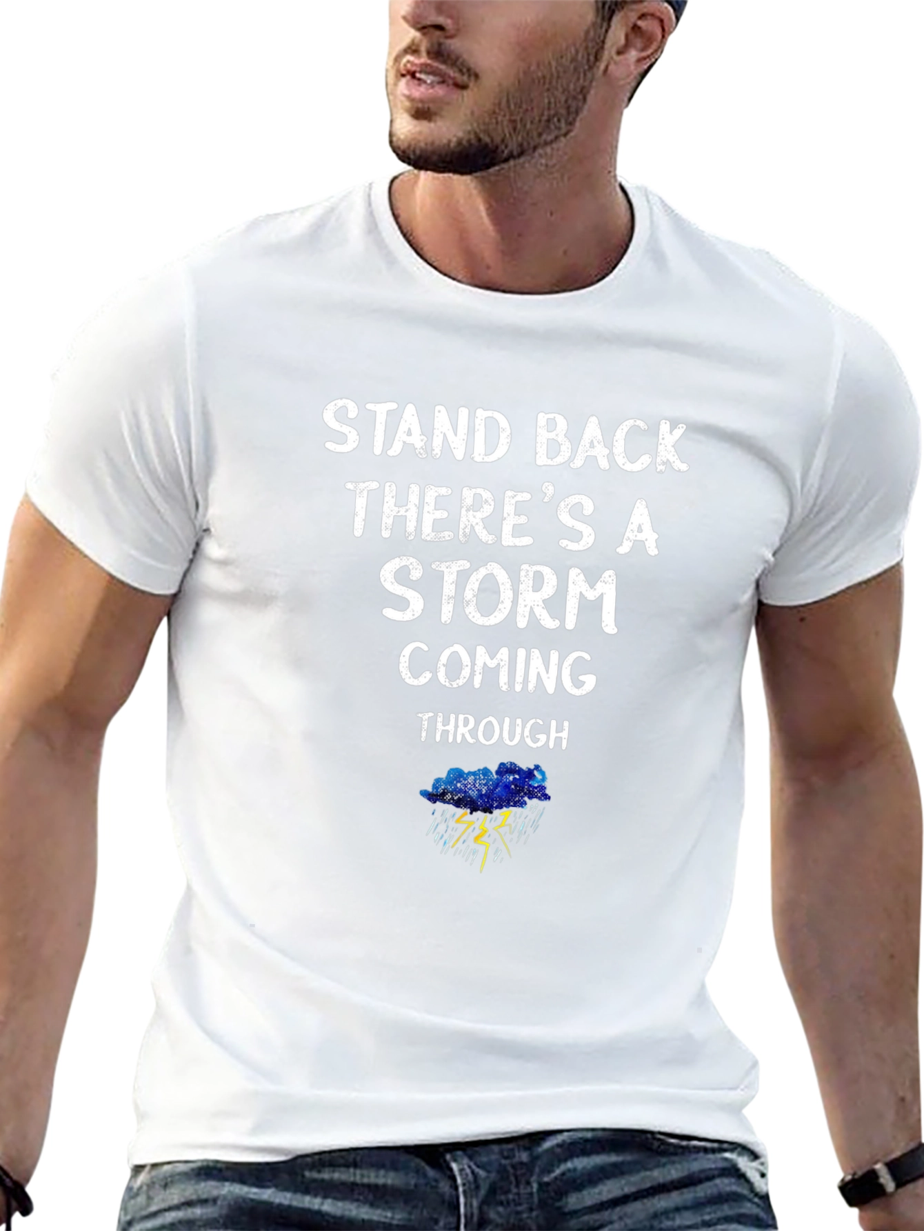 Black Stand Back Storm Graphic Black Tee view 13