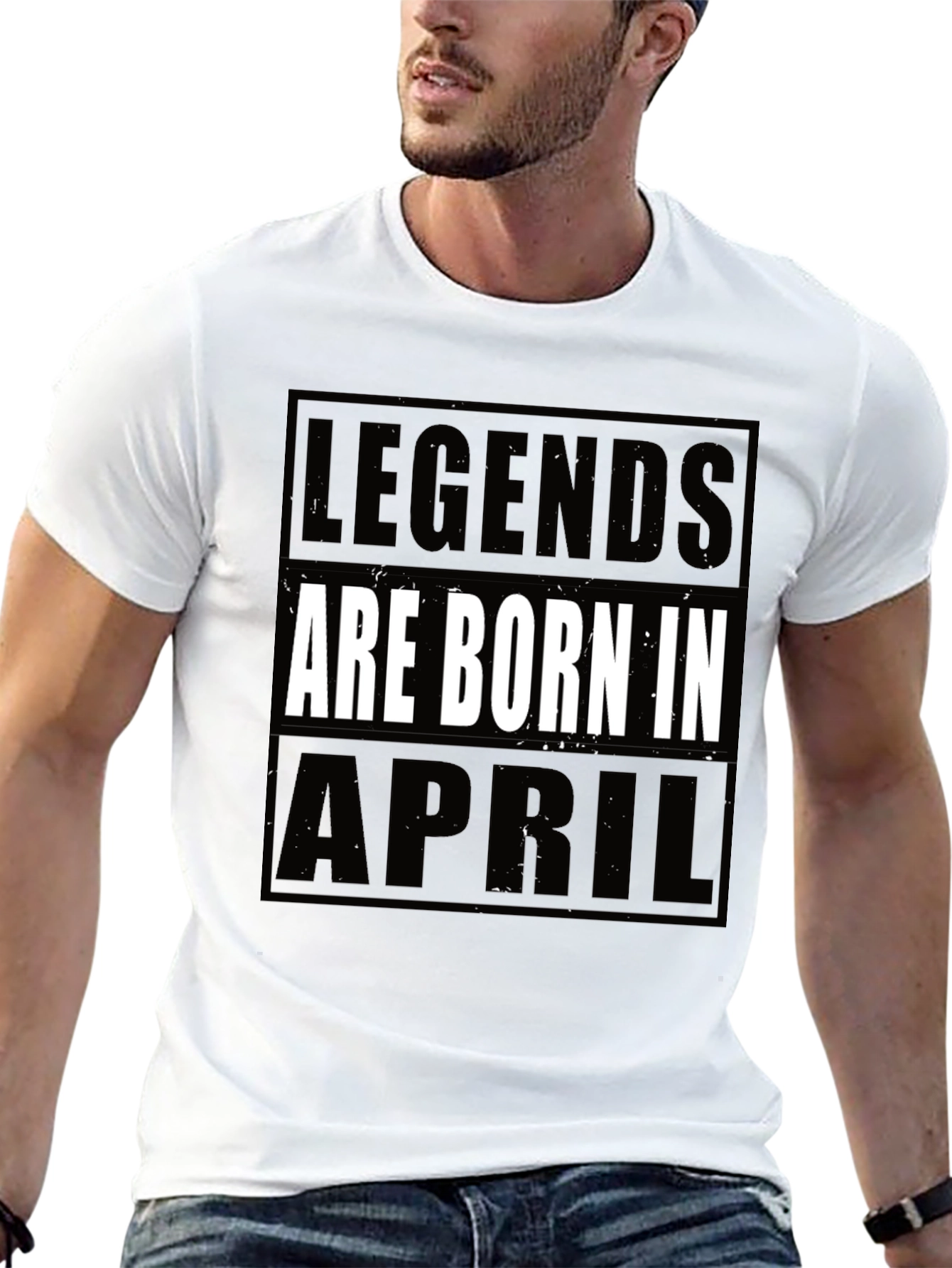 Legends Born in April T-Shirt - Black - 13