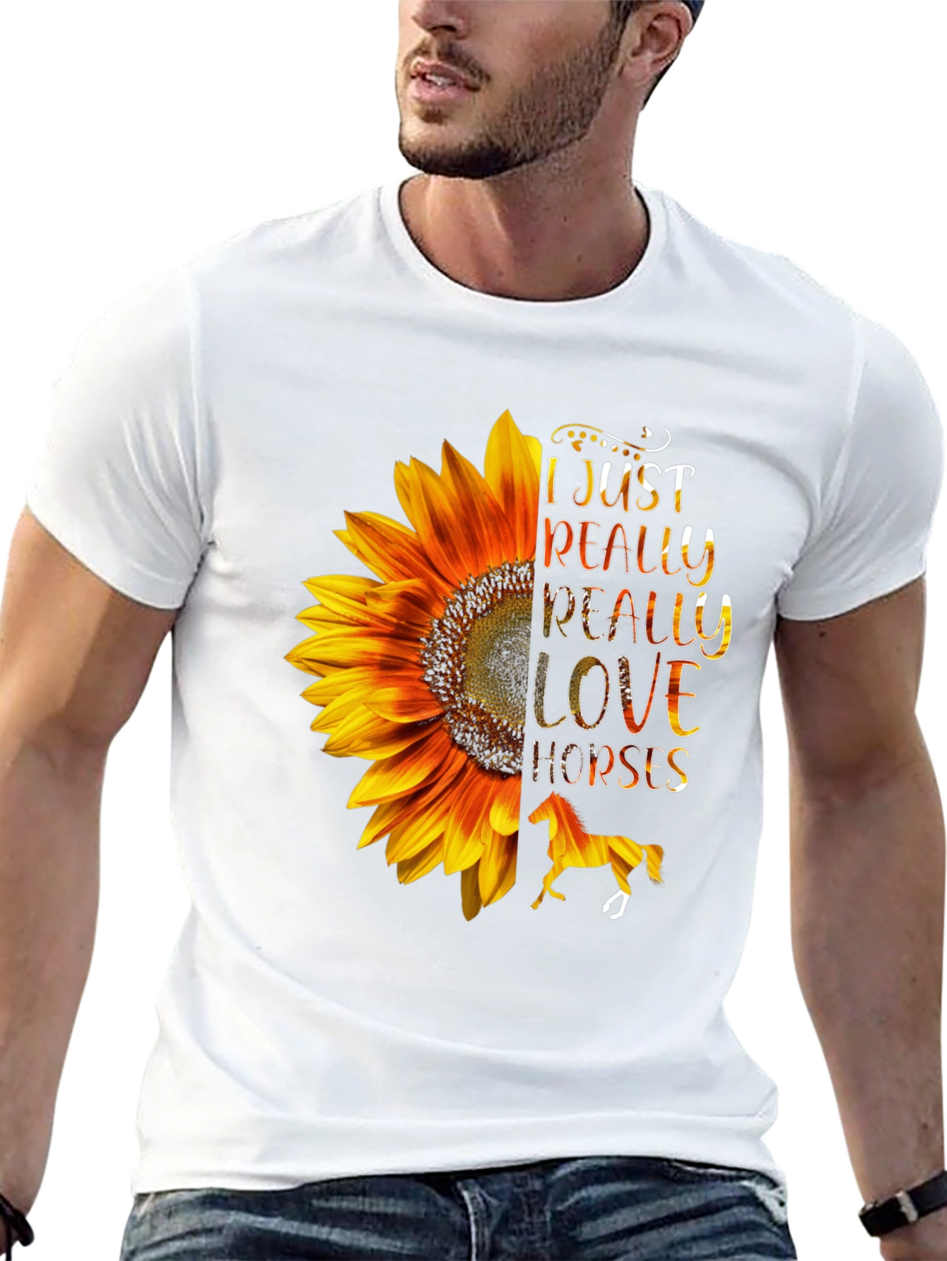 Black Sunflower Horse Lover T-Shirt - Soft & Stylish view 13