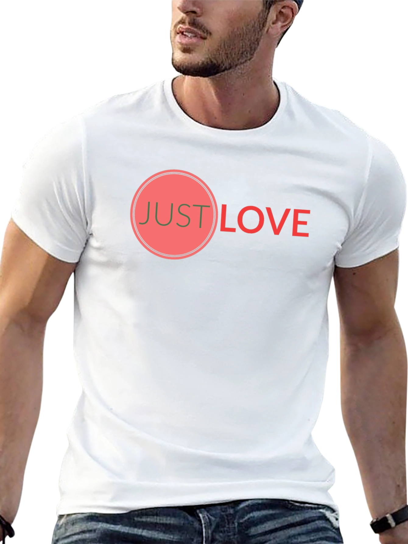 Black Just Love Graphic Tee - Soft Cotton Blend view 13