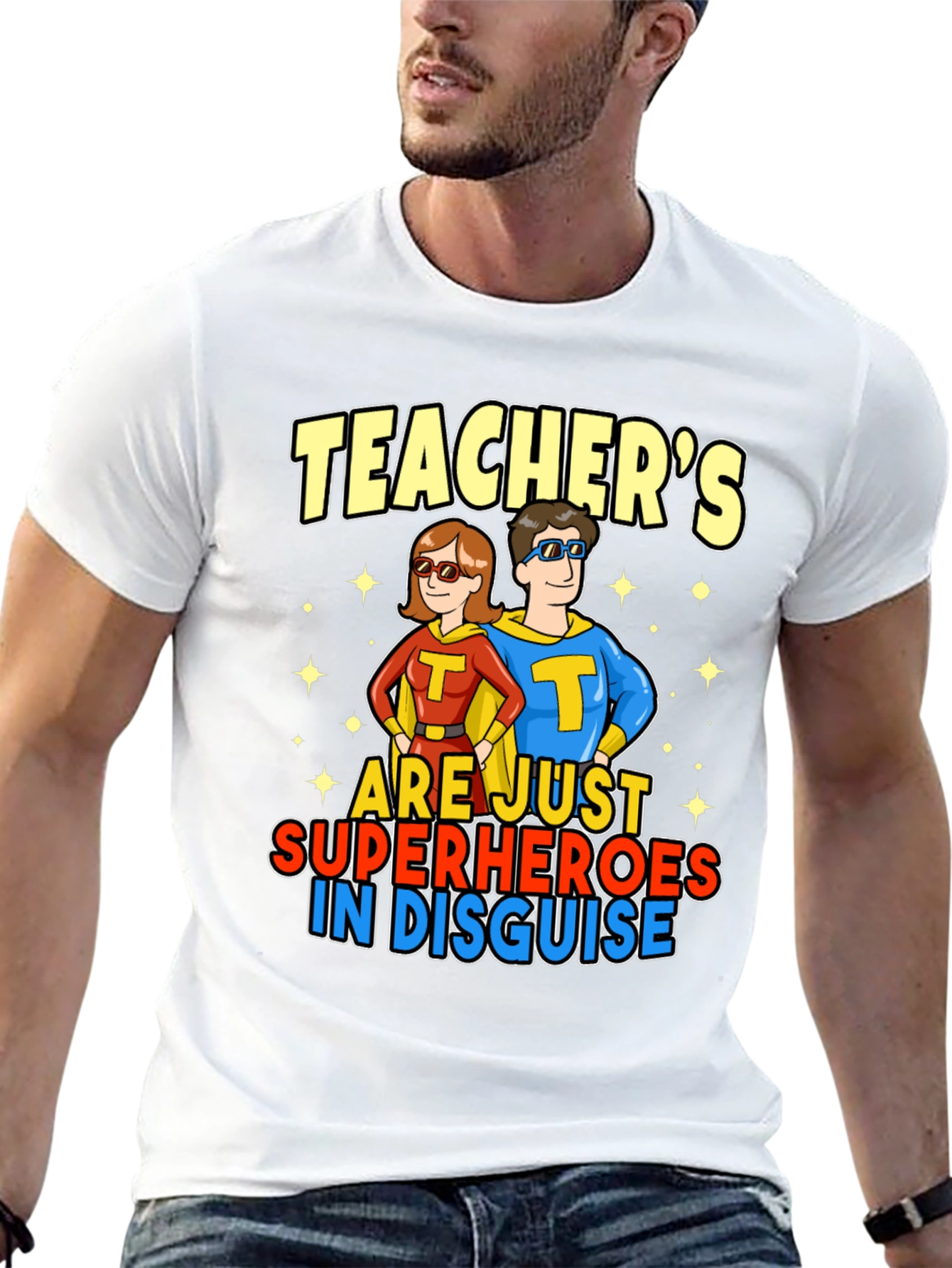 Black Teacher Superhero T-Shirt view 13