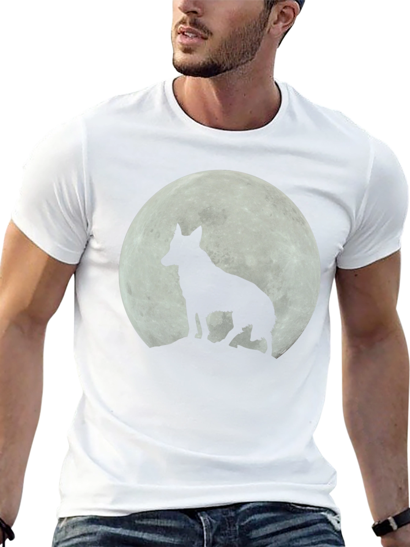 Black Wolf Moon Graphic T-Shirt - Black view 13