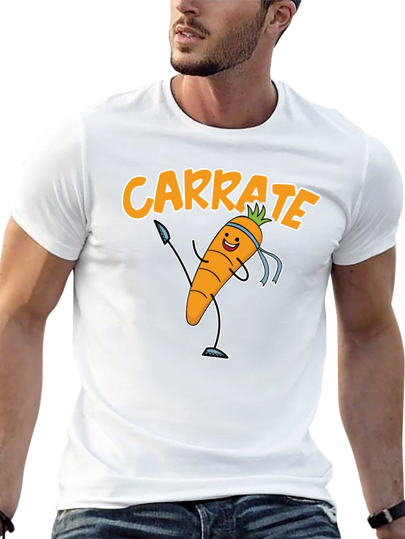 Black Carrate T-Shirt - Funny Carrot Karate Tee view 13