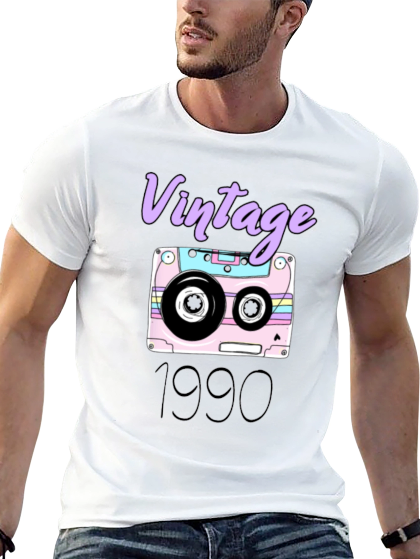 Black Vintage 1990 Cassette Tape Graphic T-Shirt view 13