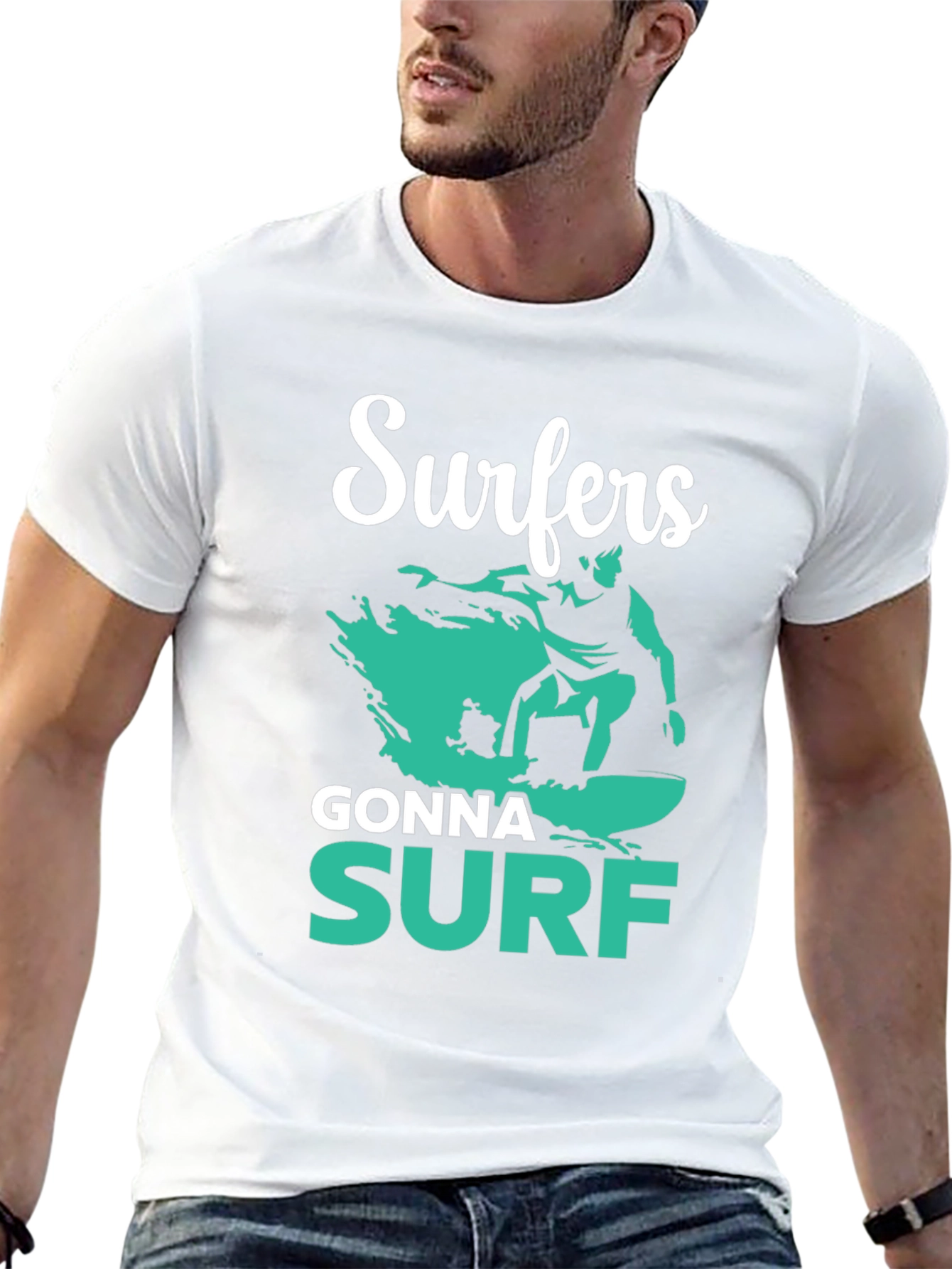 Black Surfers Gonna Surf Graphic Tee view 13