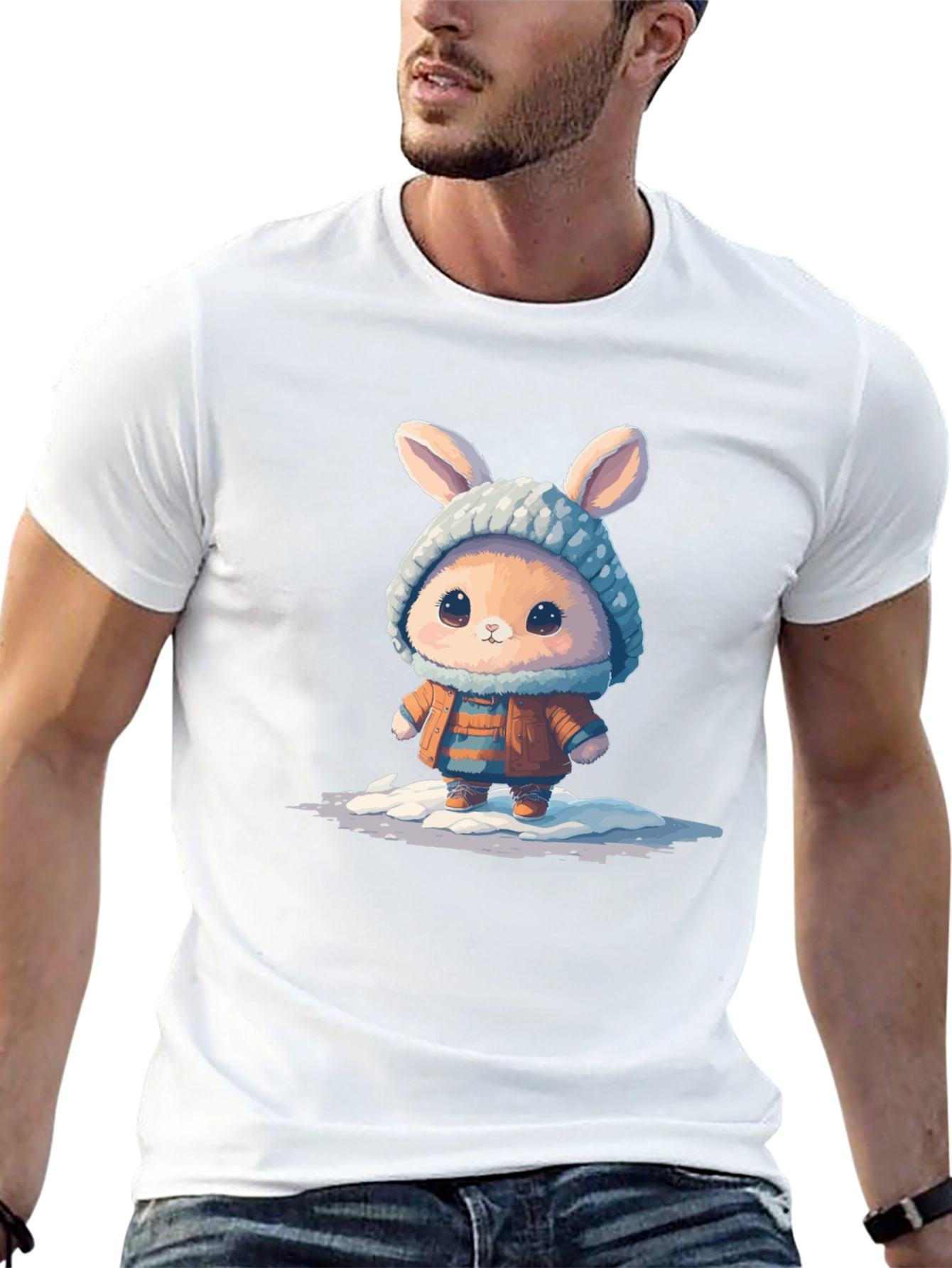 Cute Bunny Graphic Tee - Unisex Cotton T-Shirt - 13