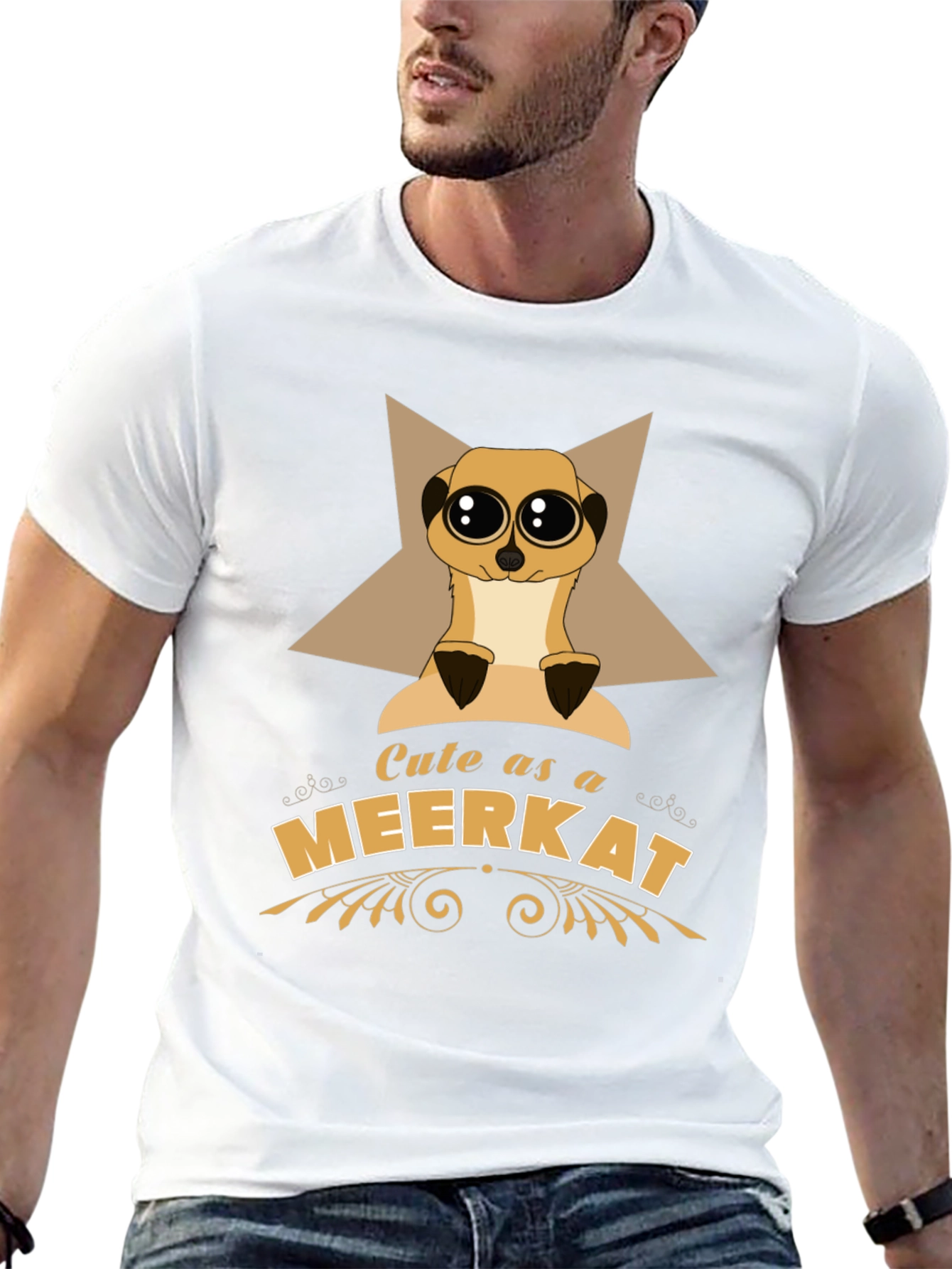 Black Cute as a Meerkat T-Shirt view 13