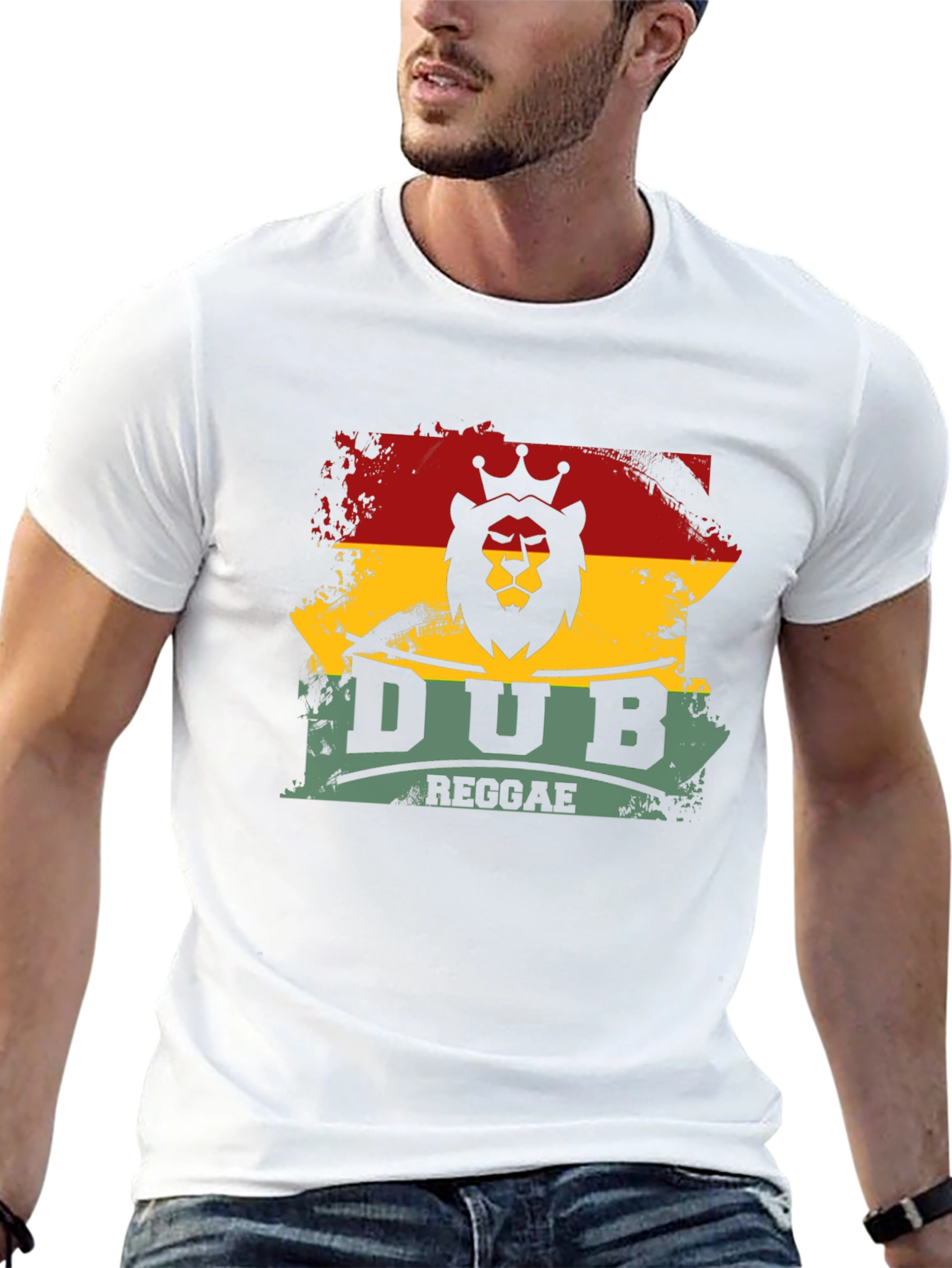 Black Rasta Lion Dub Reggae T-Shirt view 13