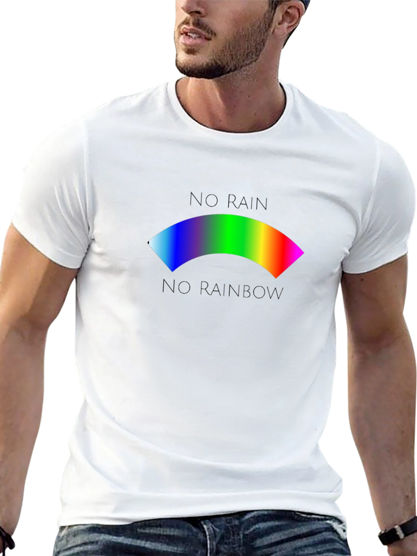 Black No Rain No Rainbow Graphic T-Shirt view 13