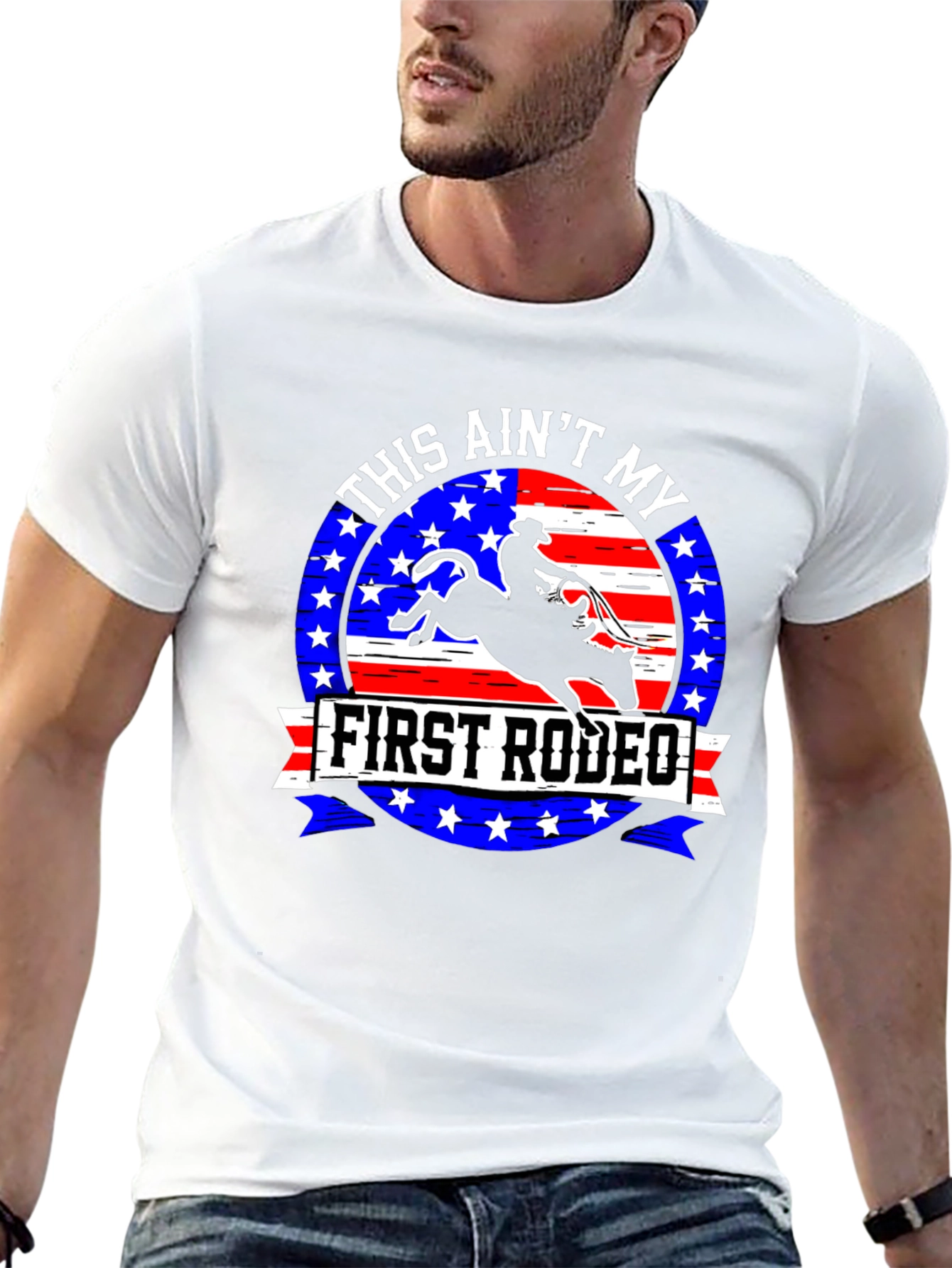 Black First Rodeo Graphic Tee - Cowboy Bull Riding Design view 13