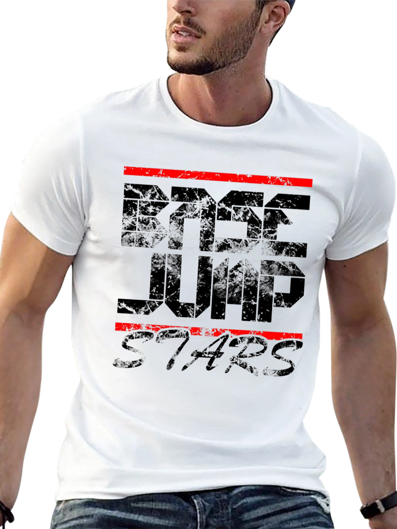 Black BASE Jump Stars Black Graphic Tee view 13