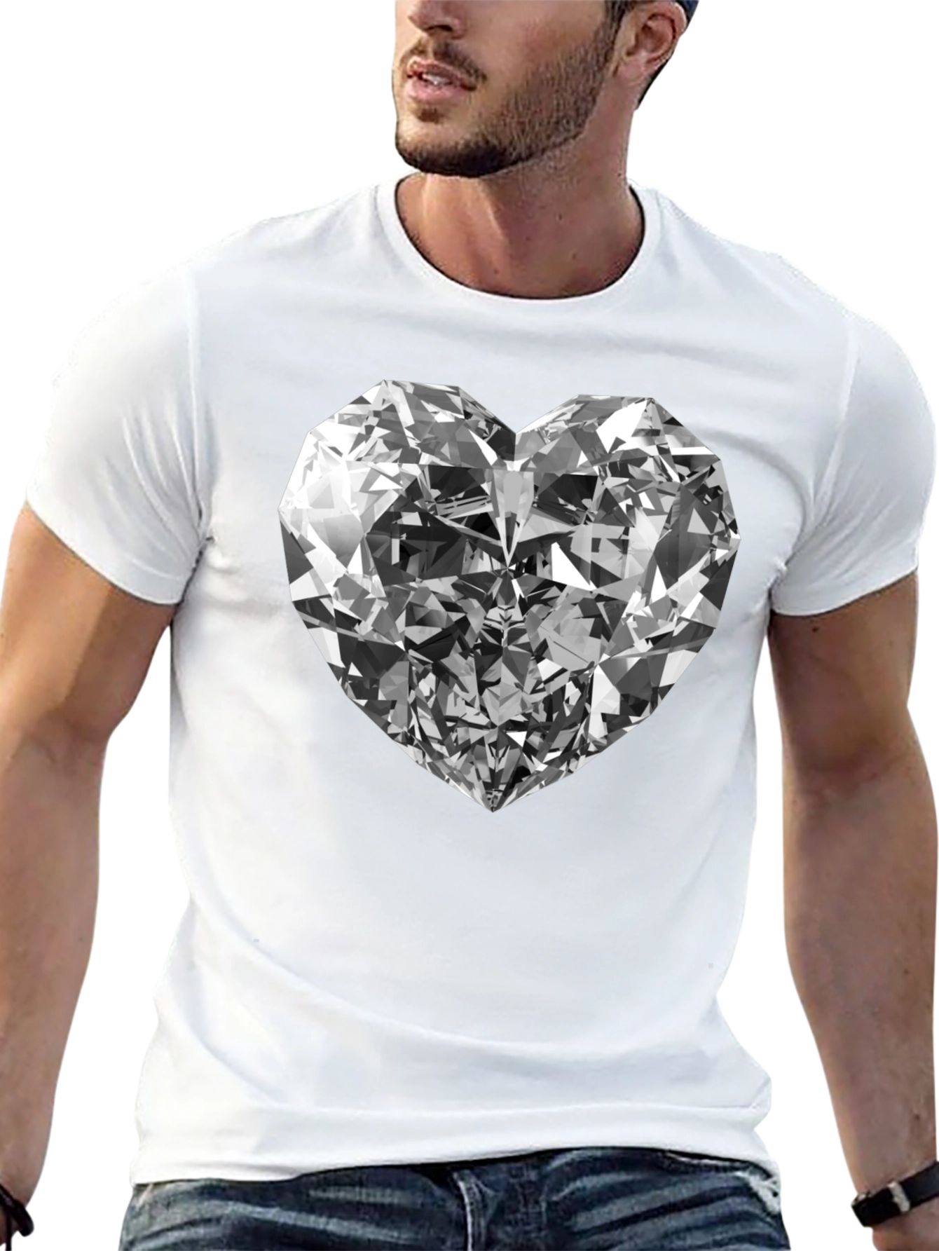 Black Diamond Heart Graphic Tee - Black view 13