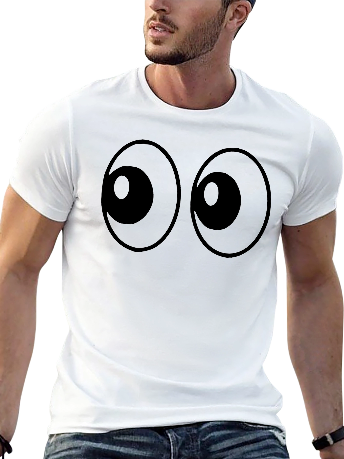 Black Googly Eyes Black T-Shirt view 13