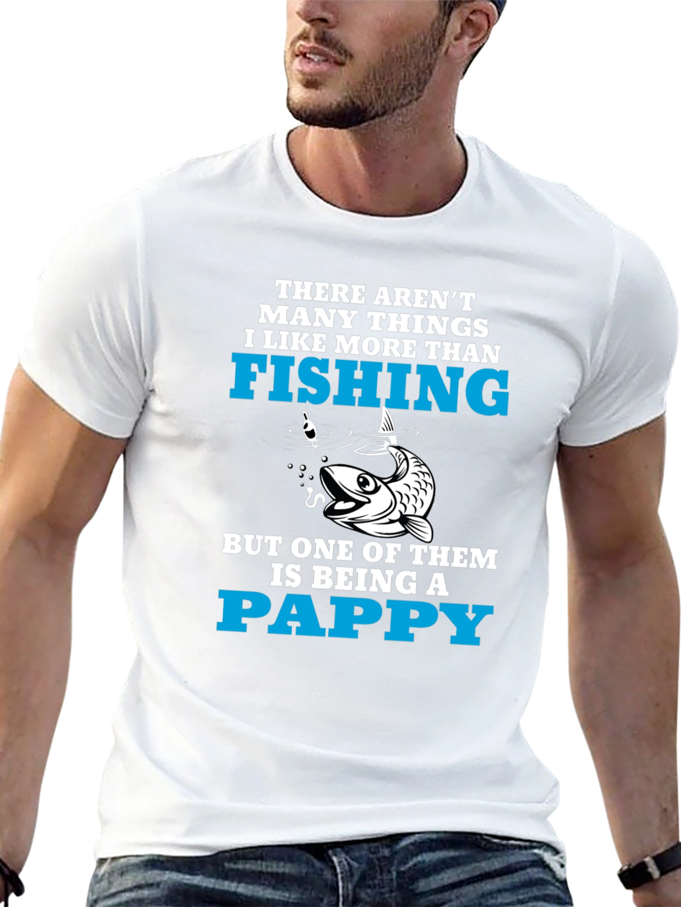 Black Fishing Pappy T-Shirt - Gift for Grandpa Fisherman view 13